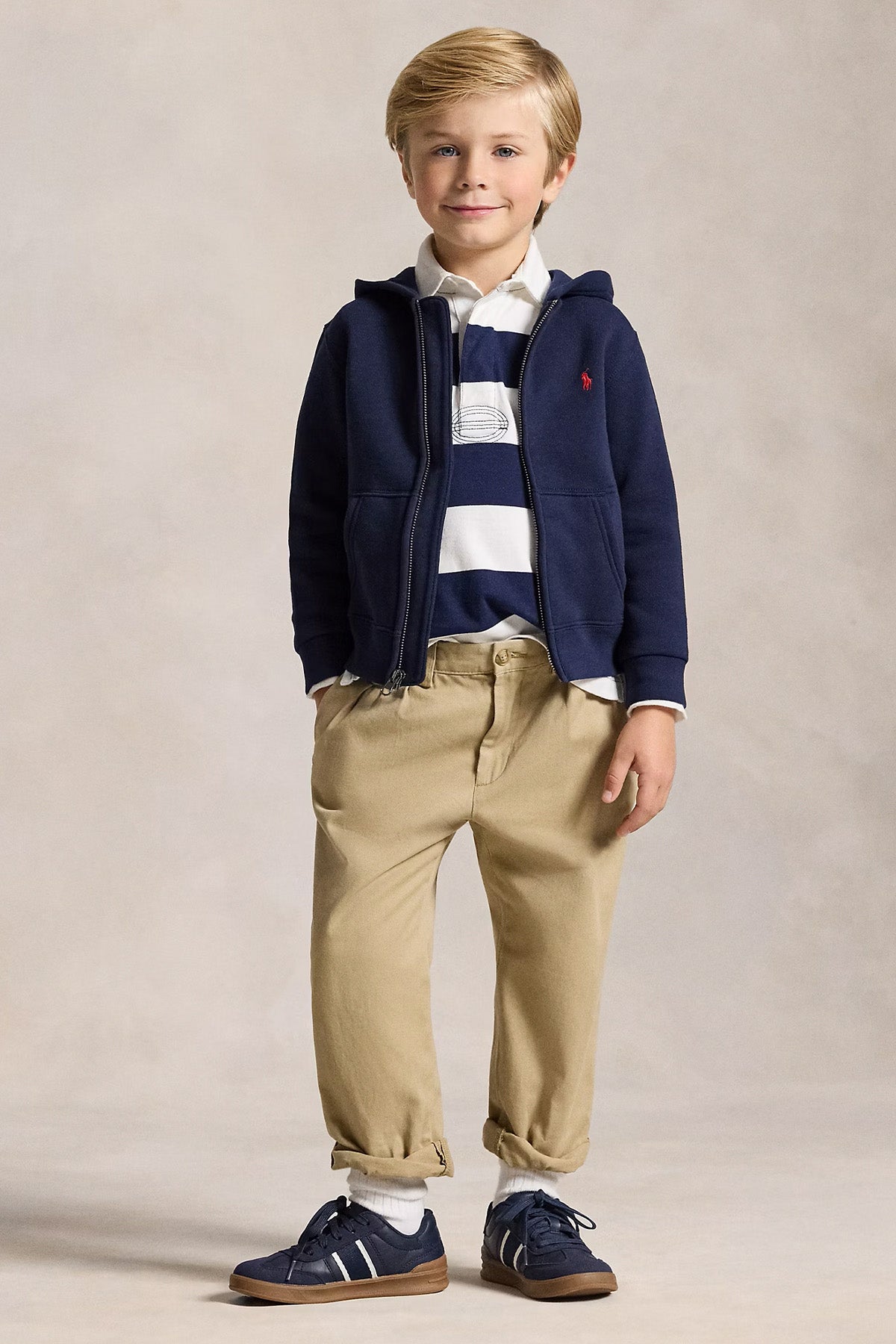 Polo Ralph Lauren Kids 7 Yaş Unisex Çocuk Şardonlu Kapüşonlu Sweatshirt Ceket