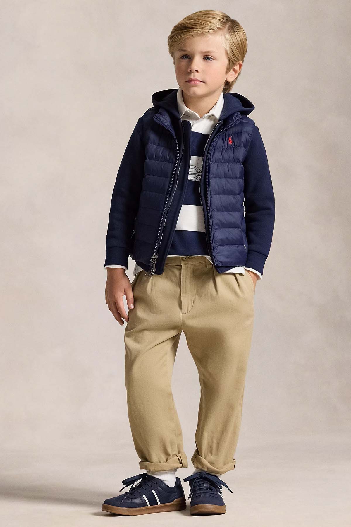 Polo Ralph Lauren Kids 7 Yaş Unisex Çocuk Şardonlu Kapüşonlu Sweatshirt Ceket