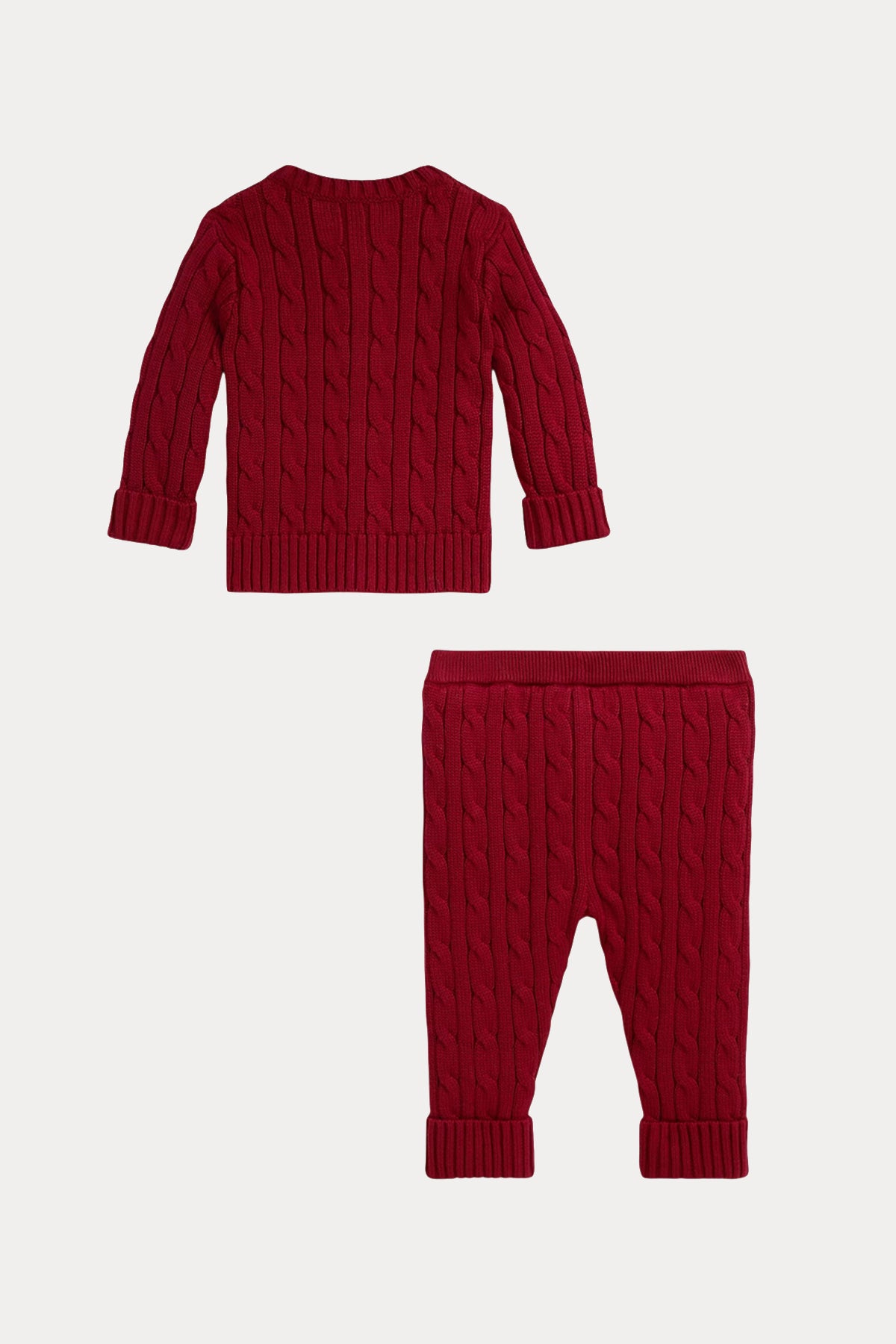 Polo Ralph Lauren Kids 18 Aylık Unisex Bebek Polo Bear Saç Örgü Triko Pantolon Set