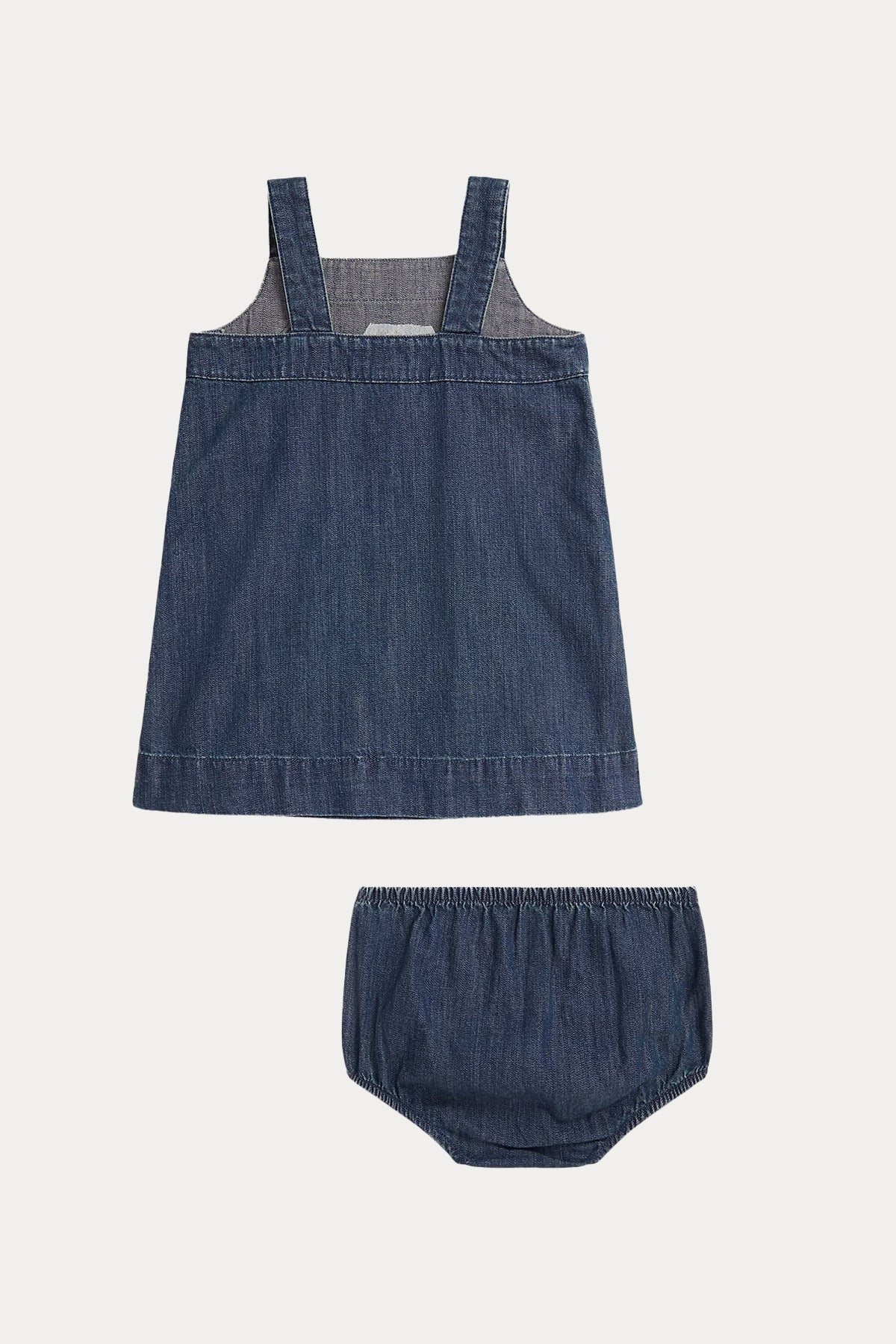 Polo Ralph Lauren Kids 9-24 Aylık Kız Bebek Polo Bear Şortlu Denim Elbise