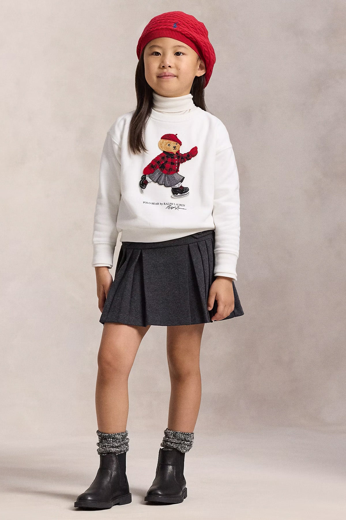 Polo Ralph Lauren Kids 3-5 Yaş Kız Çocuk Polo Bear Şardonlu Sweatshirt