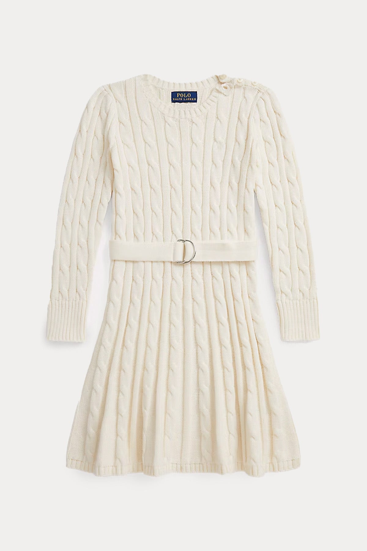 Polo Ralph Lauren Kids 3-4 Yaş Kız Çocuk Saç Örgü Kemerli Triko Elbise