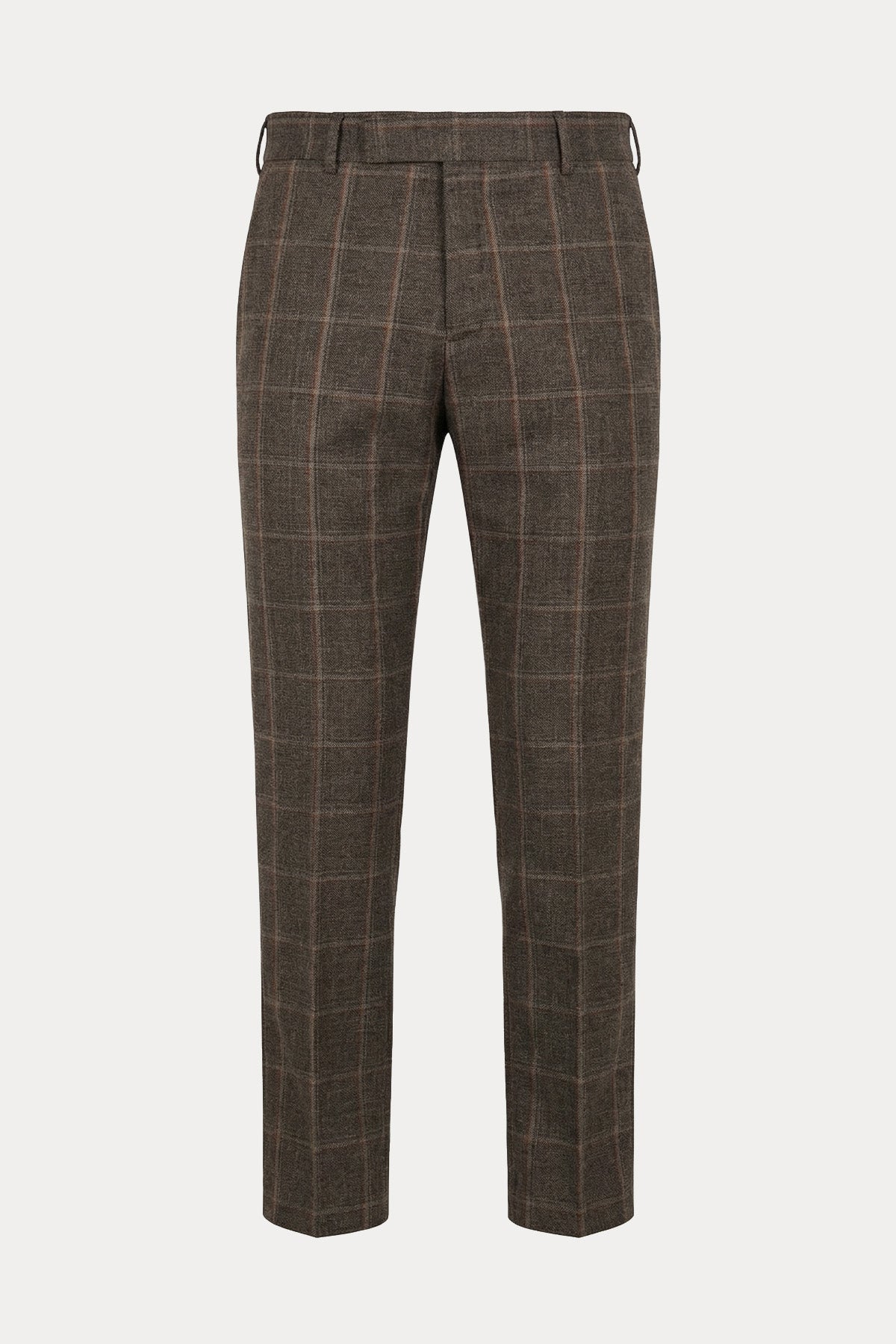 Pantaloni Torino Rebel Fit Ekose Desenli Yün Pantolon