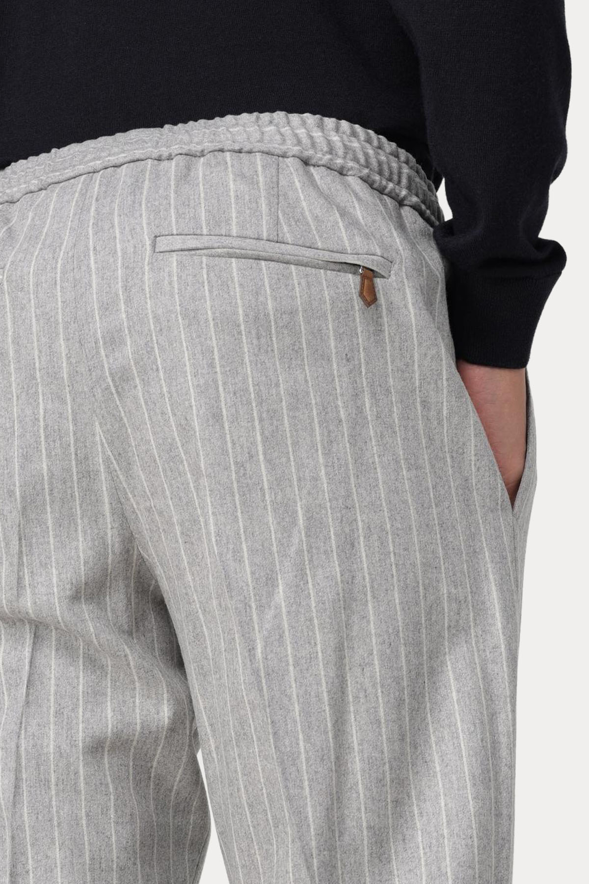 Pantaloni Torino Soft Fit Beli Lastikli Kaşmir Yün Pantolon