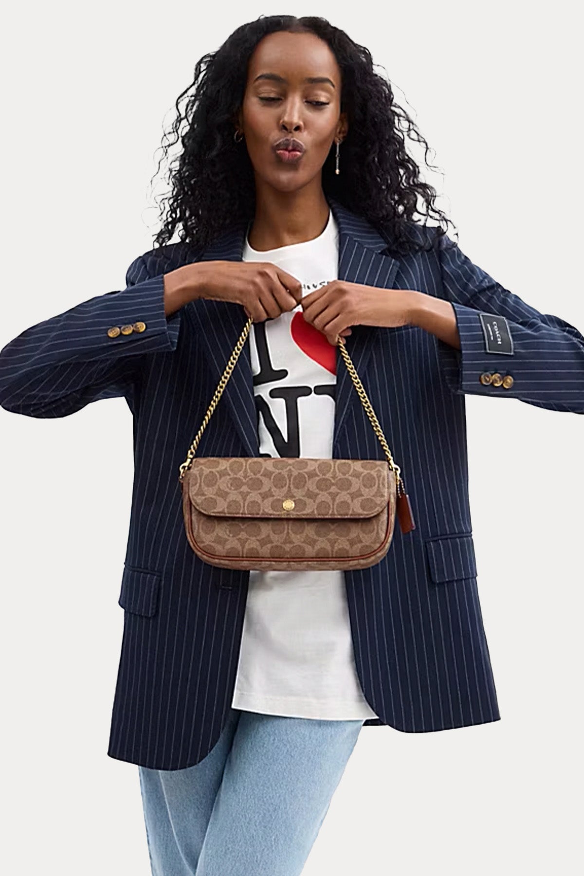 Coach Logolu Deri Omuz Çantası