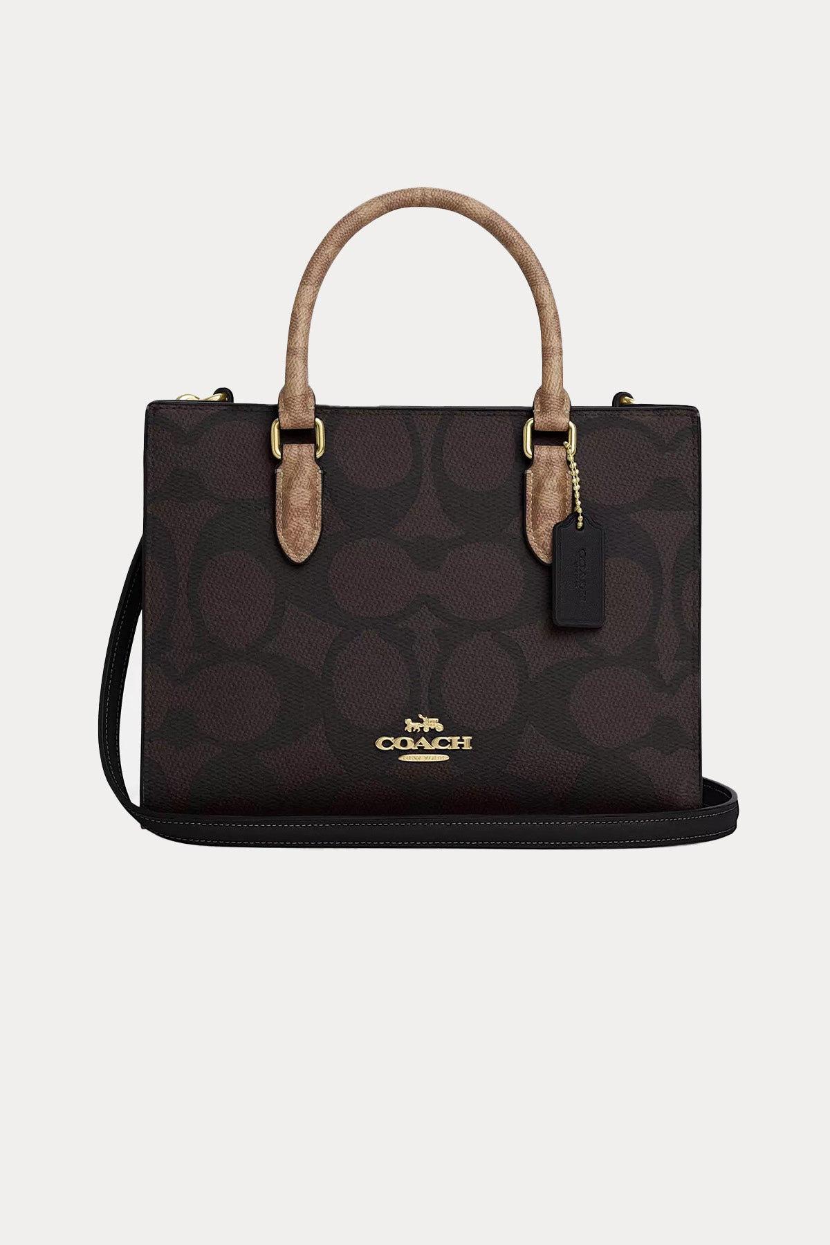 Coach Logolu Deri Omuz Çantası