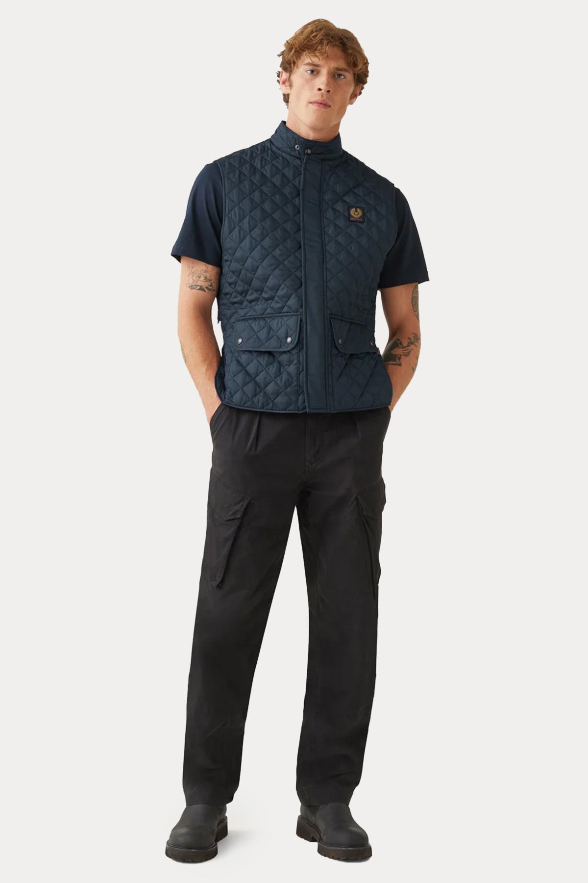 Belstaff Icon Gilet Dik Yaka Kapitone Puffer Yelek