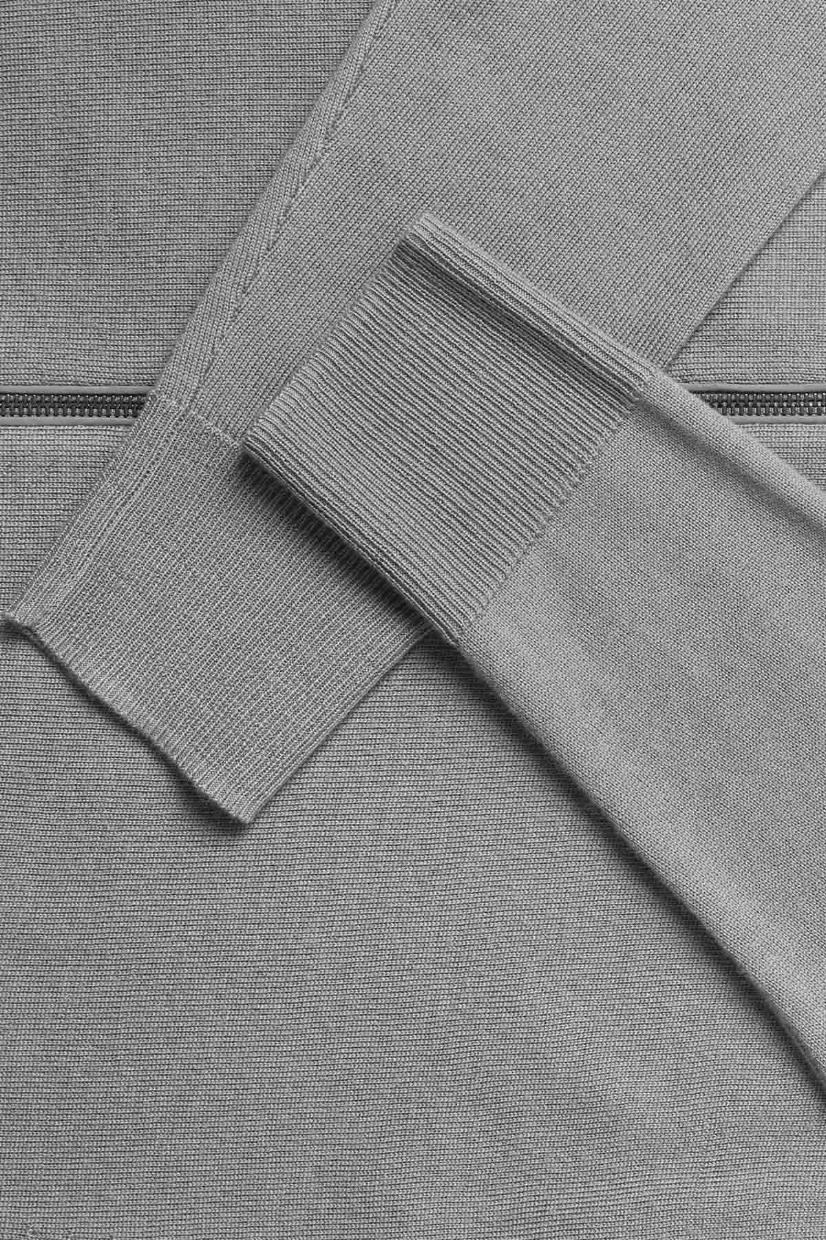 Belstaff Slim Fit Dik Yaka İnce Örgü Triko Ceket