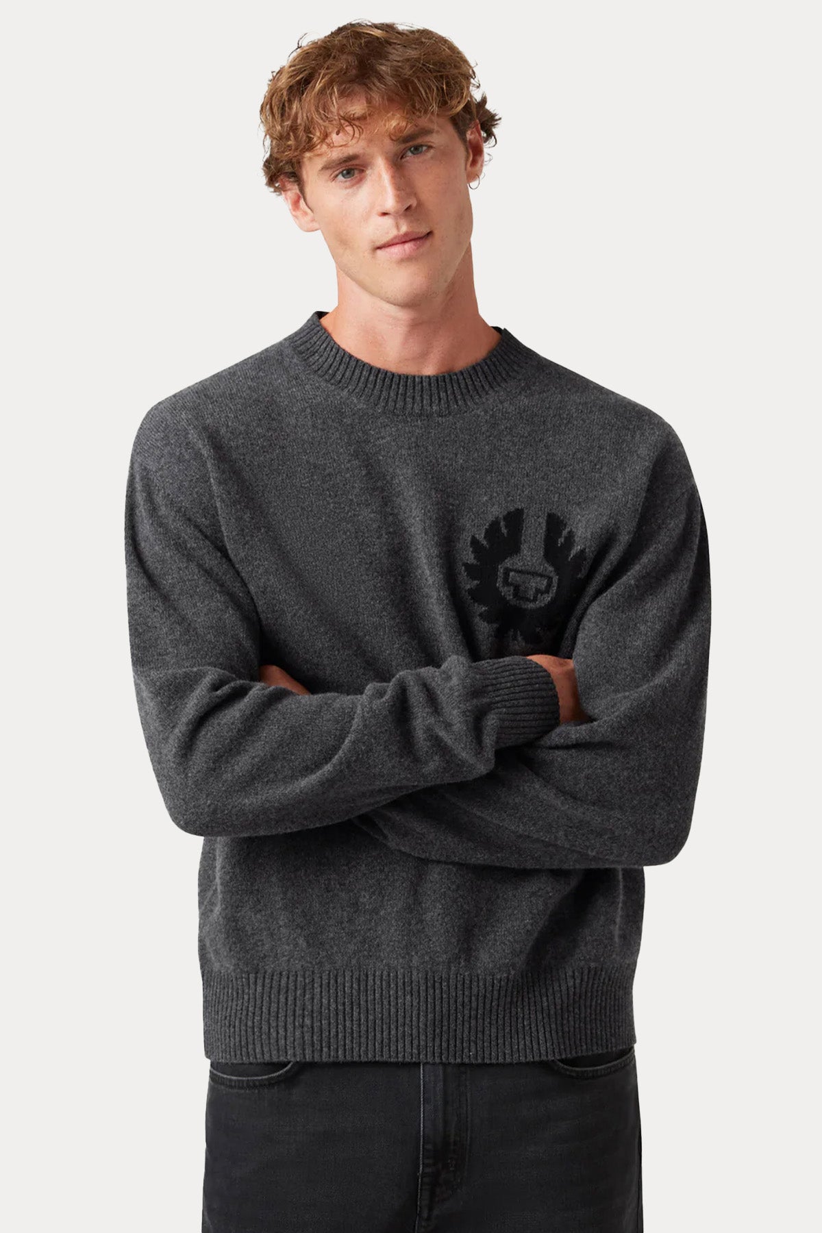 Belstaff Relaxed Fit Yuvarlak Yaka Örgü Yün Triko