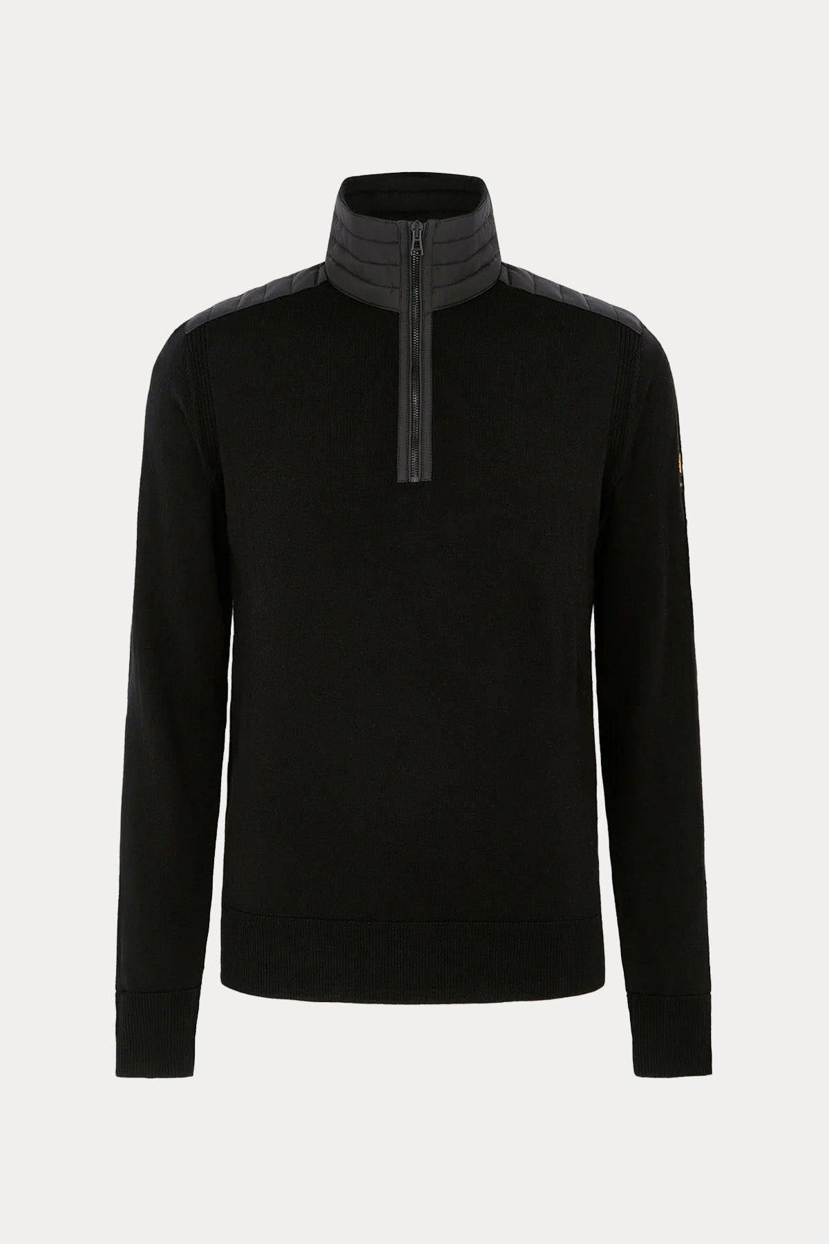 Belstaff Slim Fit Yarım Fermuarlı Dik Yaka İnce Örgü Yün Triko