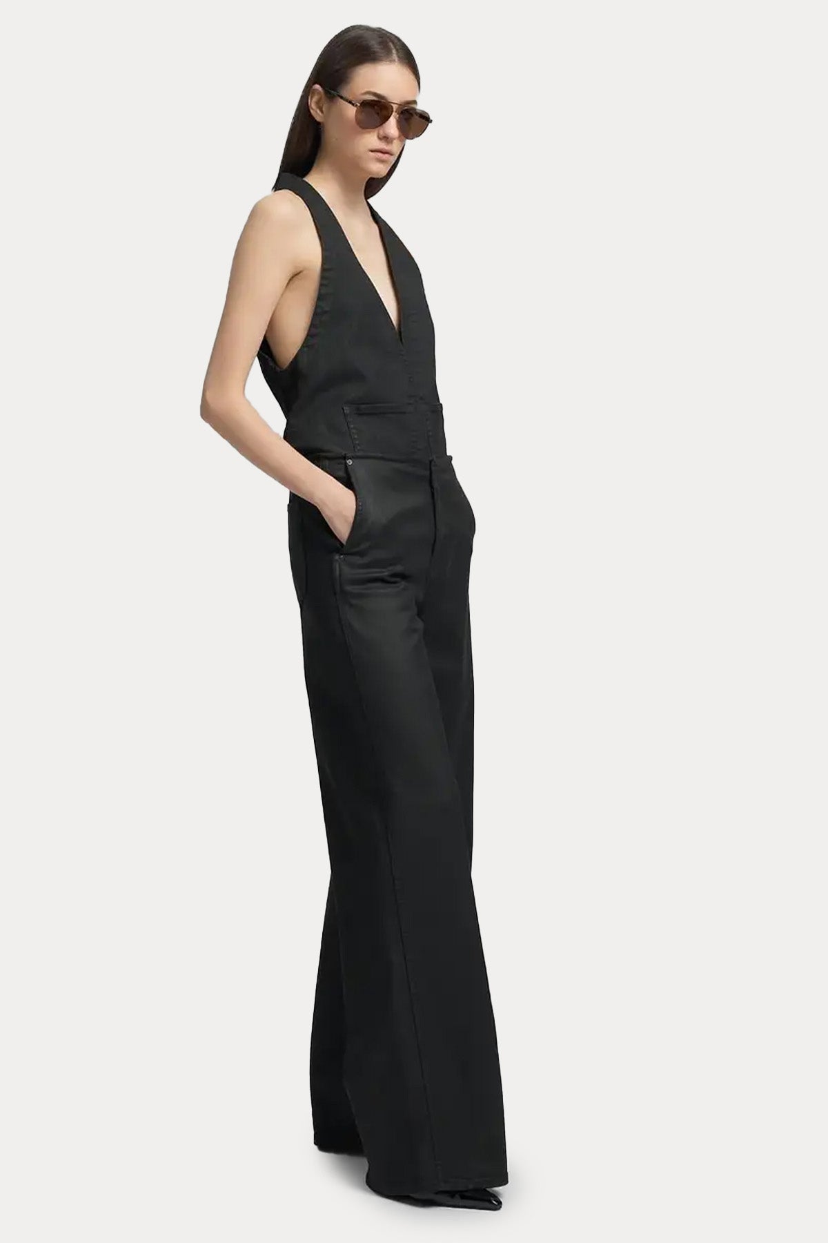 Replay Relaxed Fit Yüksek Bel Yandan Cepli Mumlu Kumaş Jeans