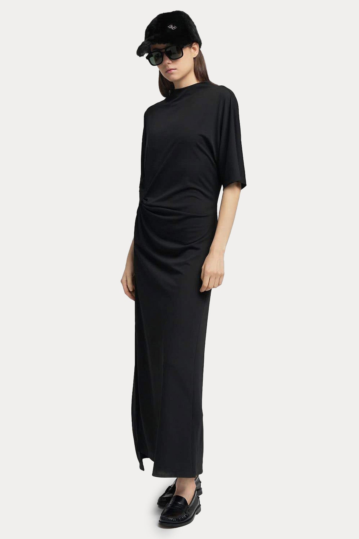 Replay Perkins Yaka Streç Maxi Elbise