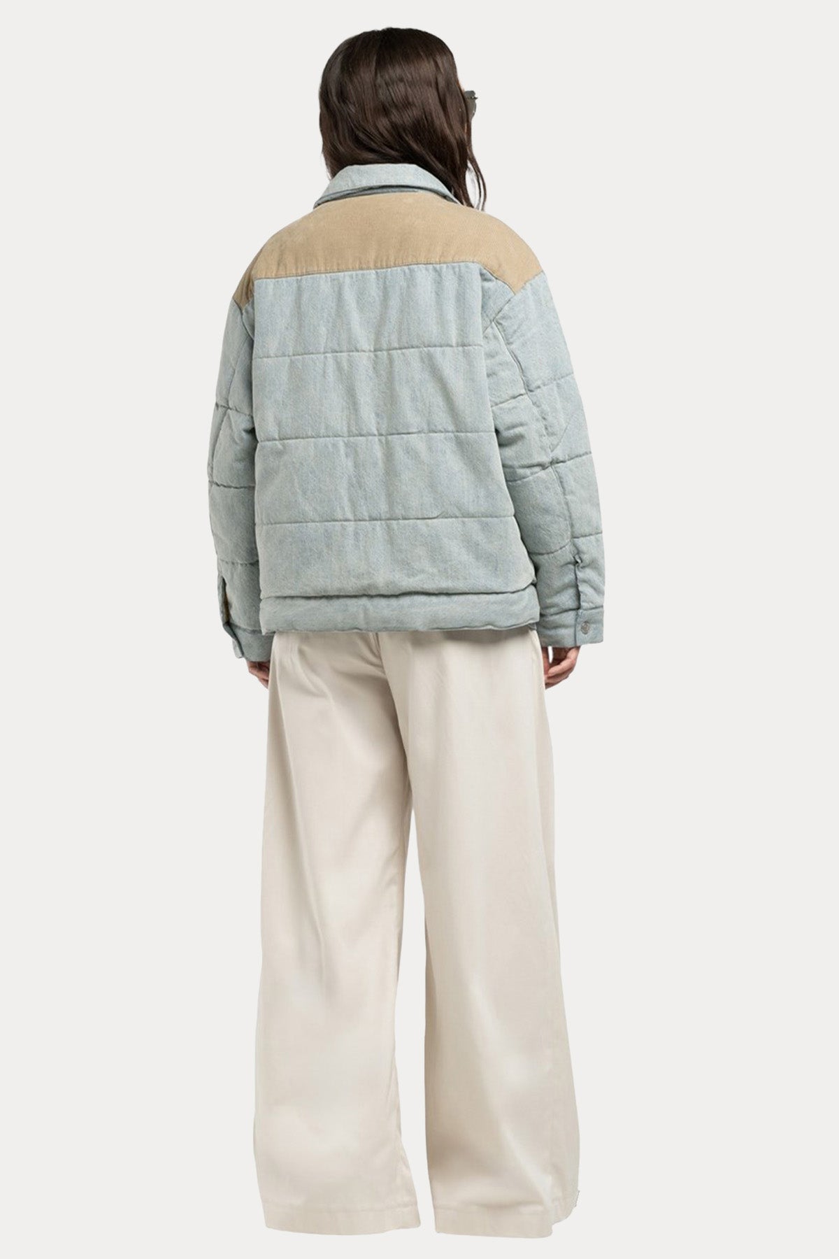 Replay Relaxed Fit Çift Taraflı Denim Puffer Mont