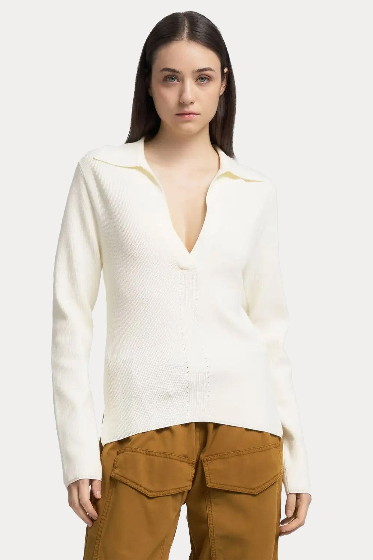 Replay Regular Fit Polo V Yaka Fitilli İnce Örgü Triko