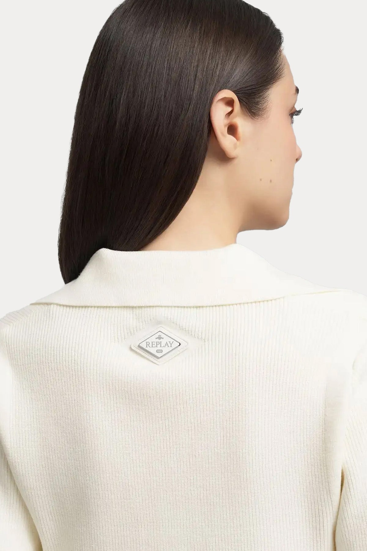 Replay Regular Fit Polo V Yaka Fitilli İnce Örgü Triko-Triko-Libas