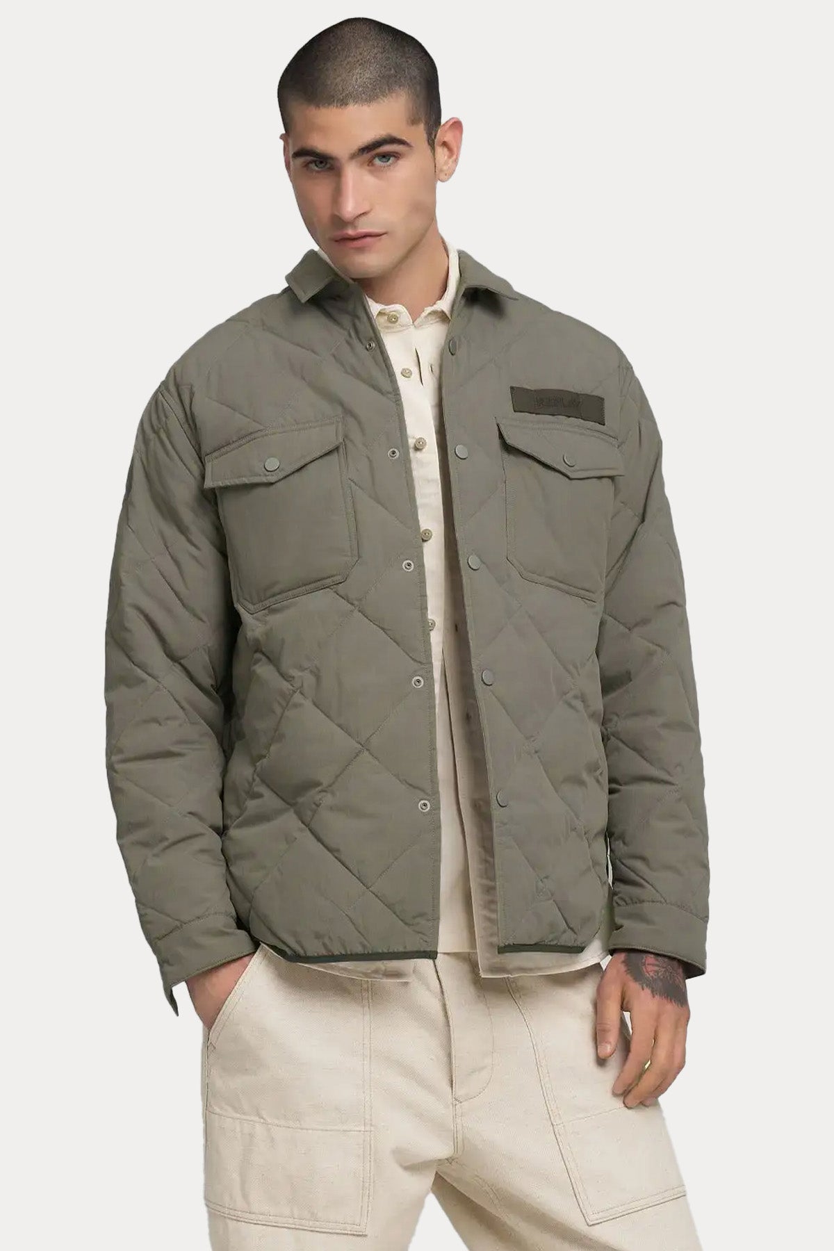 Replay Regular Fit Kapitone Desenli İnce Puffer Ceket