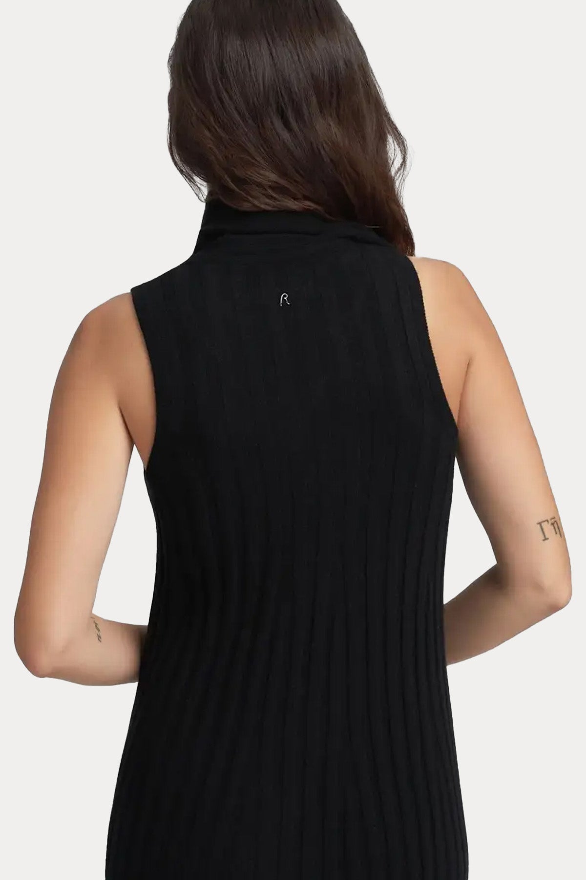 Replay Balıkçı Şal Yaka Piliseli Örgü Yün Midi Elbise