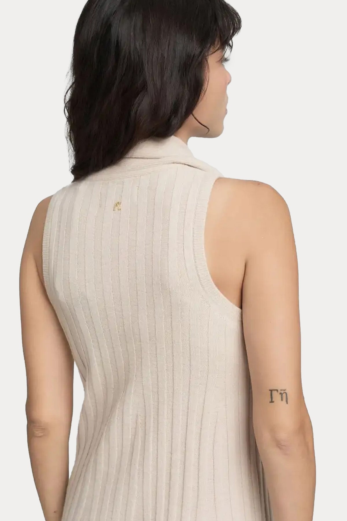 Replay Balıkçı Şal Yaka Piliseli Örgü Yün Midi Elbise