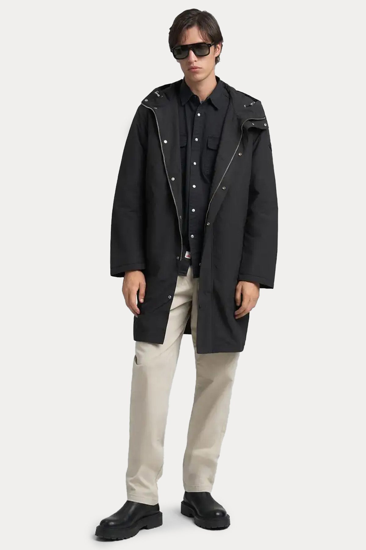 Replay Logolu Kapüşonlu İnce Parka