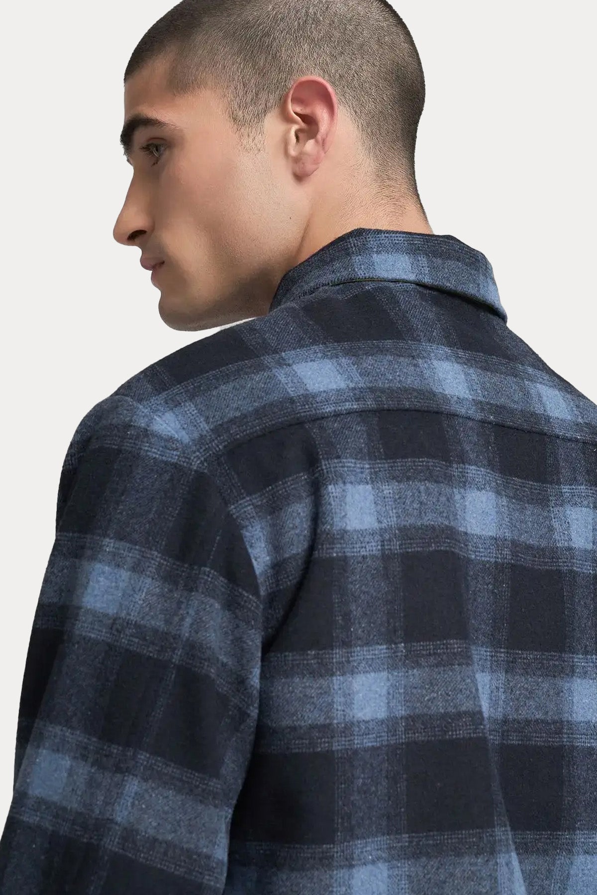 Replay Regular Fit Ekoseli Yün Gömlek Ceket