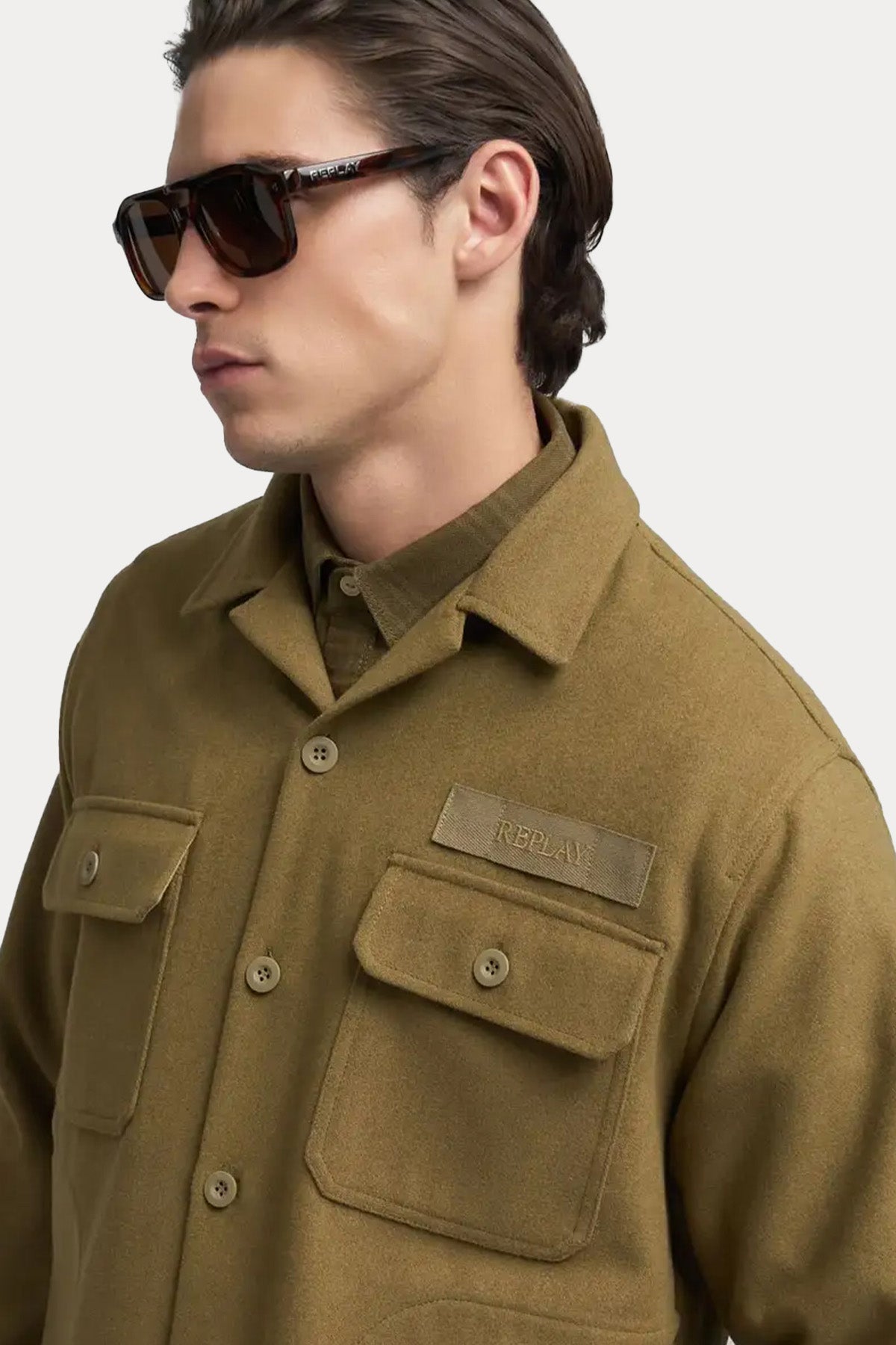 Replay Regular Fit Cep Detaylı Logolu Gömlek Ceket