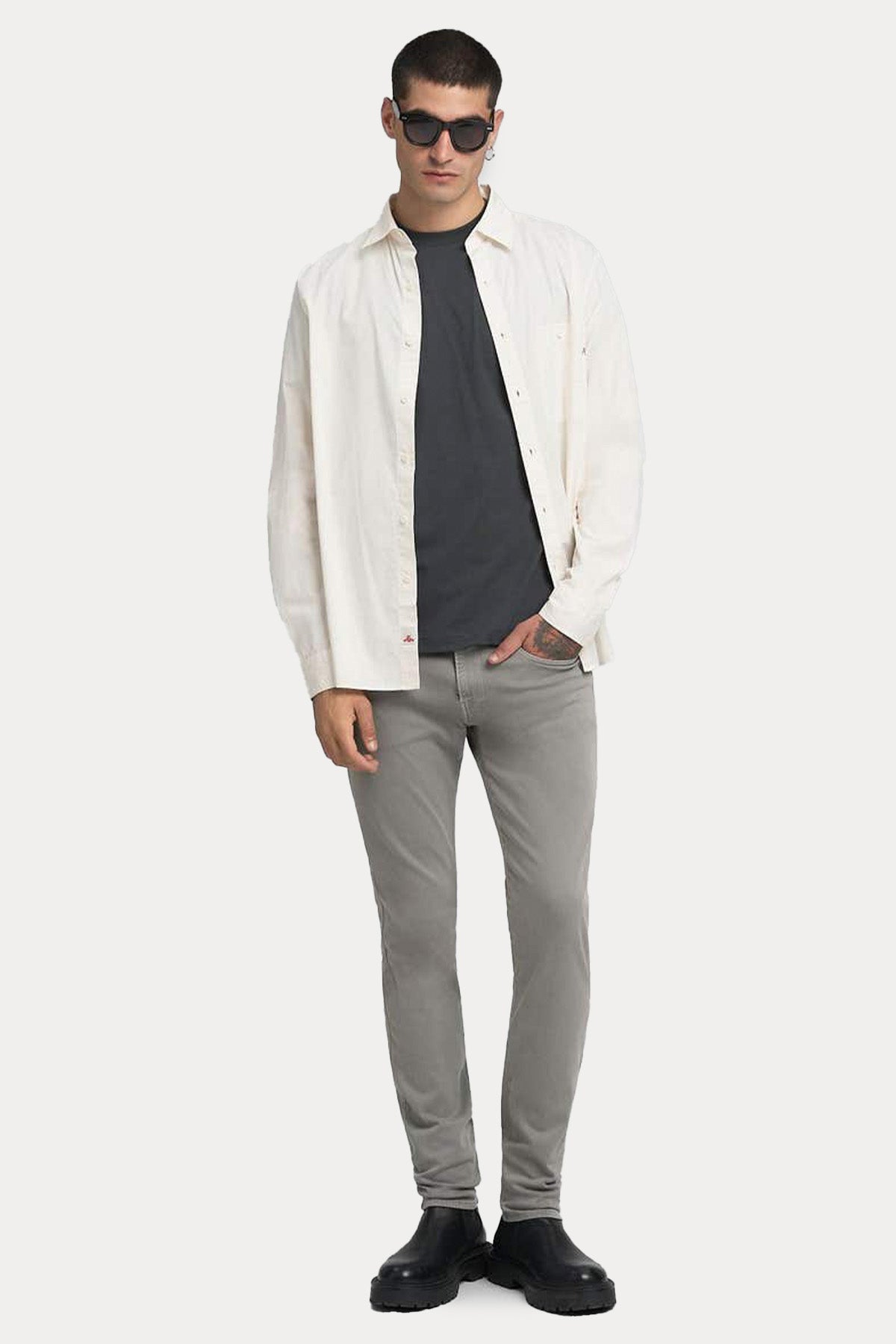 Replay Regular Fit Cep Detaylı Logolu Gömlek