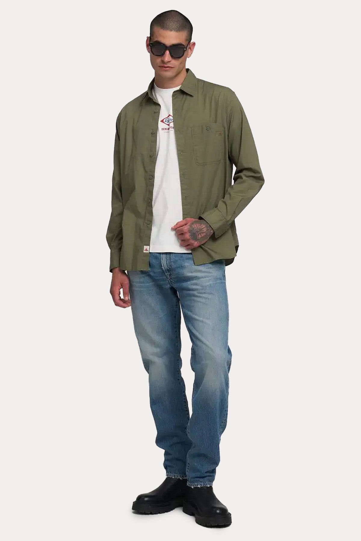 Replay Regular Fit Cep Detaylı Logolu Gömlek