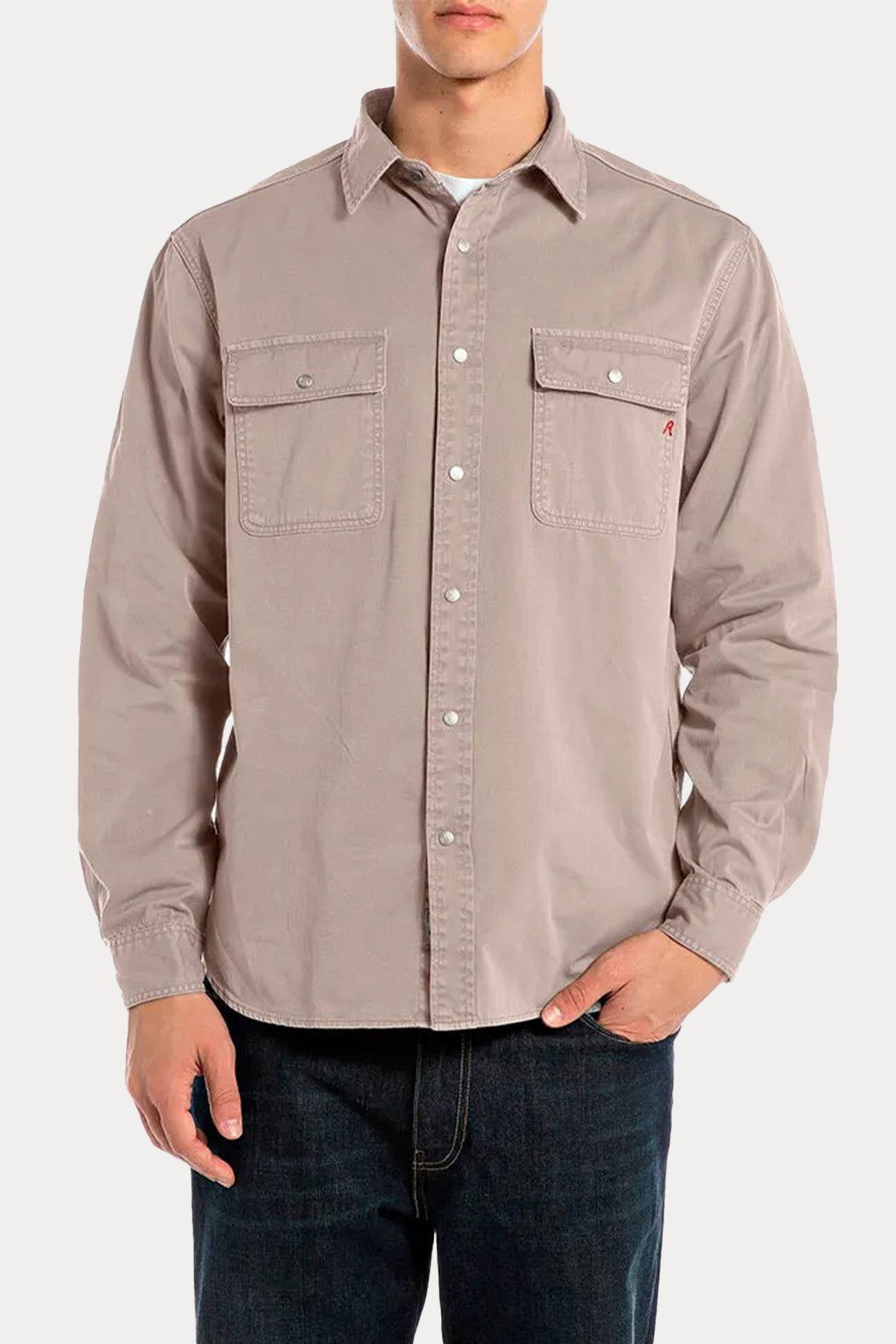 Replay Regular Fit Cep Detaylı Denim Gömlek