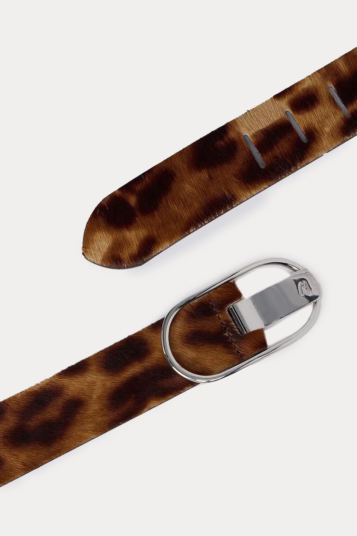 Replay Leopar Desenli Logolu Deri Kemer