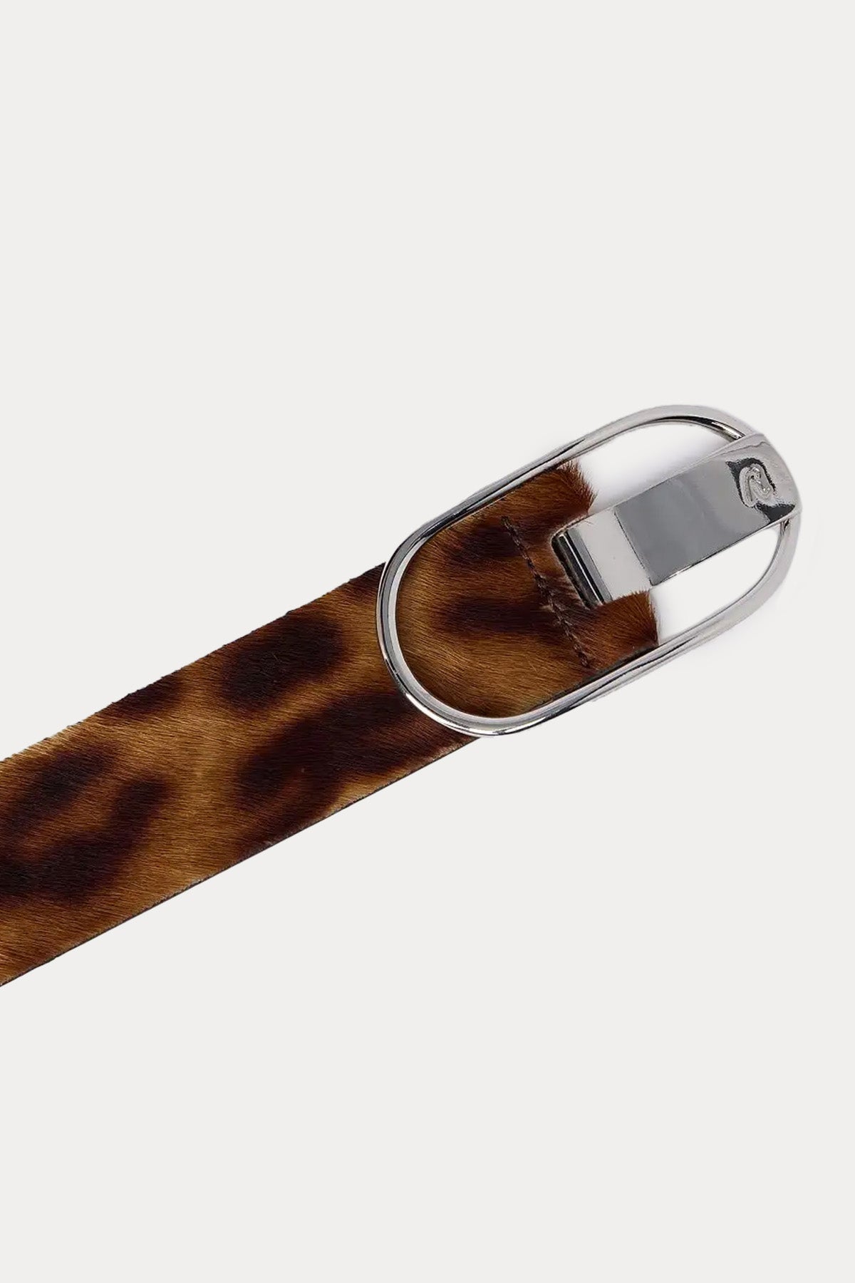 Replay Leopar Desenli Logolu Deri Kemer