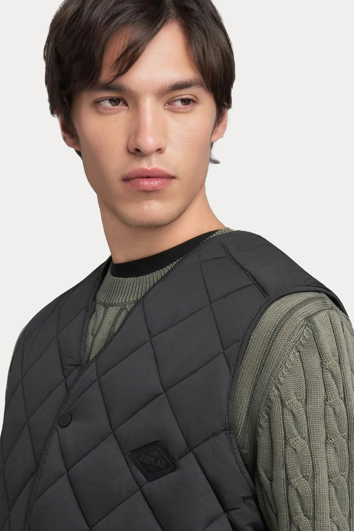 Replay Regular Fit Kapitone Desenli İnce Puffer Yelek