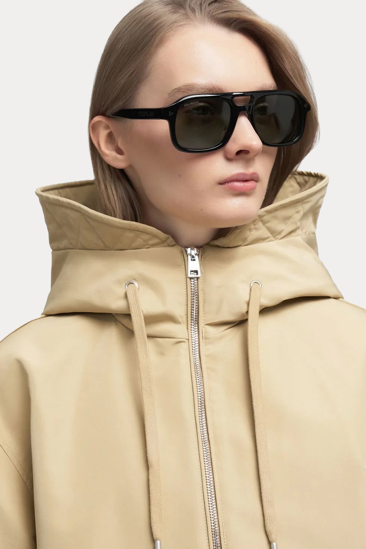 Replay Relaxed Fit Kapüşonlu Trençkot