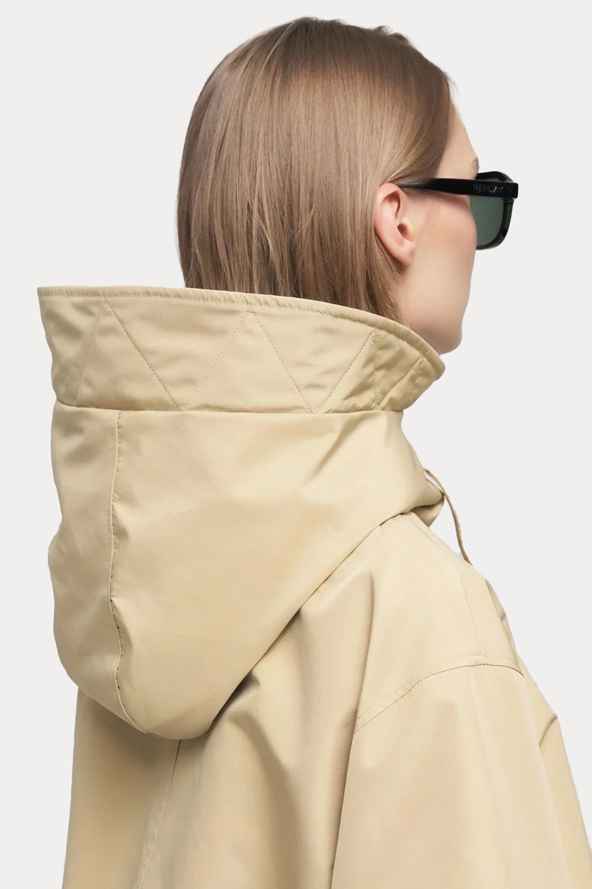 Replay Relaxed Fit Kapüşonlu Trençkot