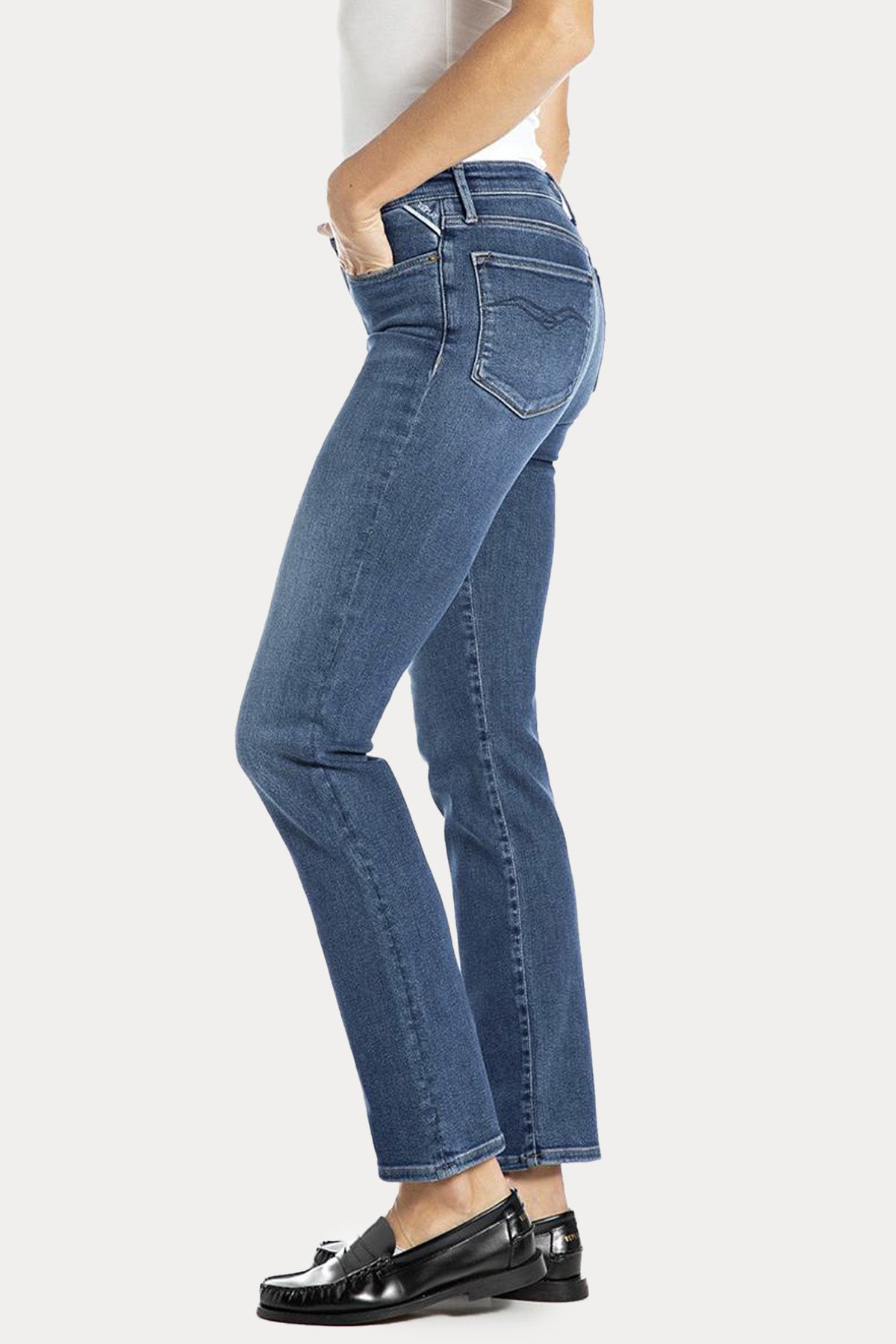 Replay Straight Fit Yüksek Belli Streç Jeans