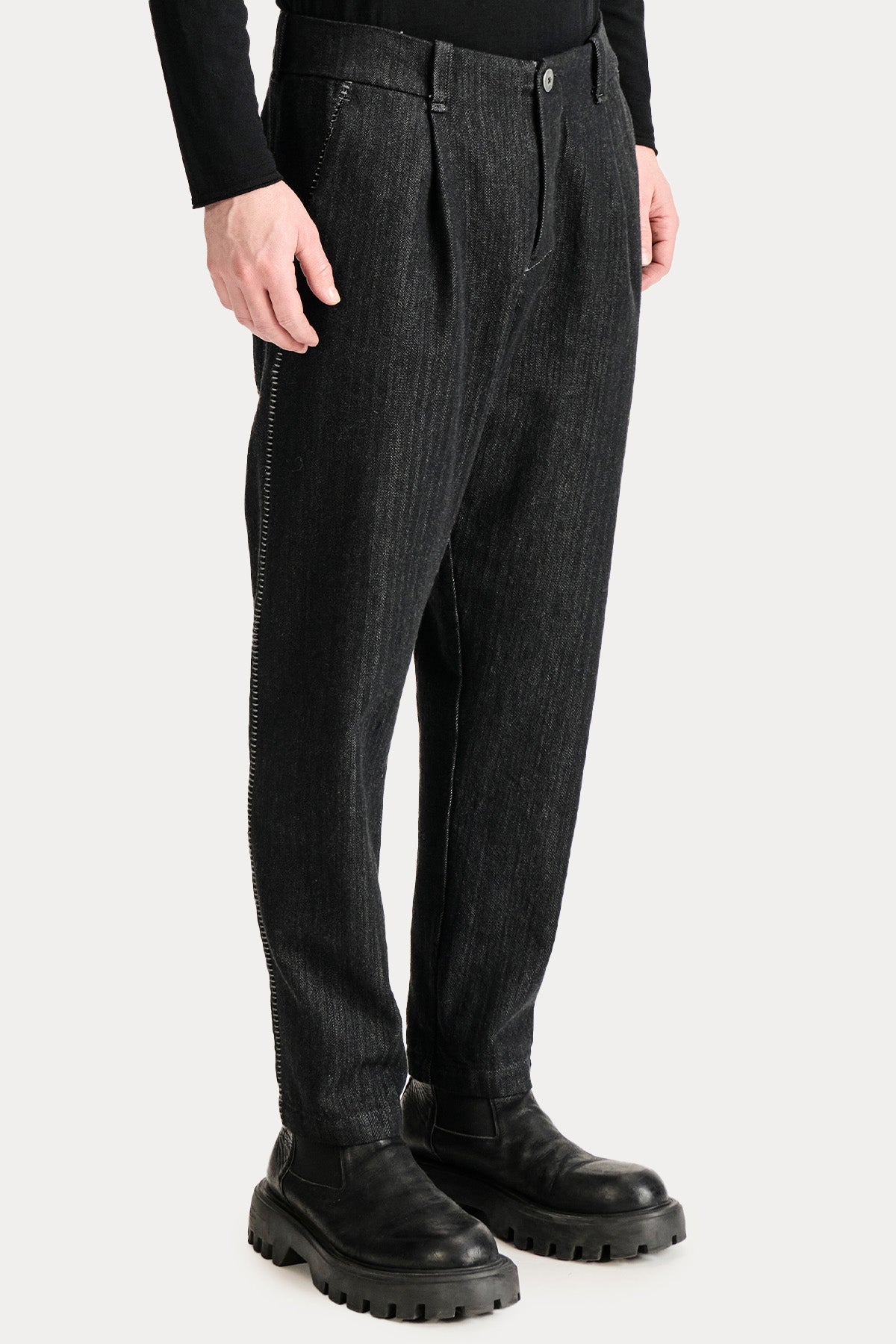 Transit Carrot Fit Tek Pile Yandan Cepli Yün Pantolon