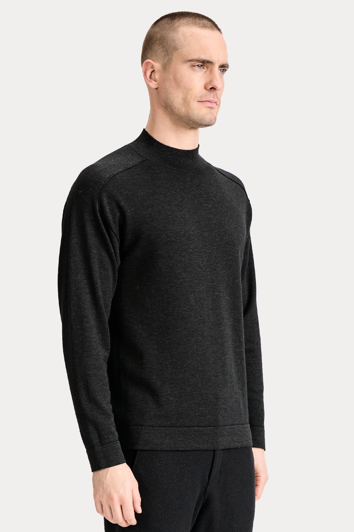 Transit Perkins Yaka İnce Örgü Yün Triko