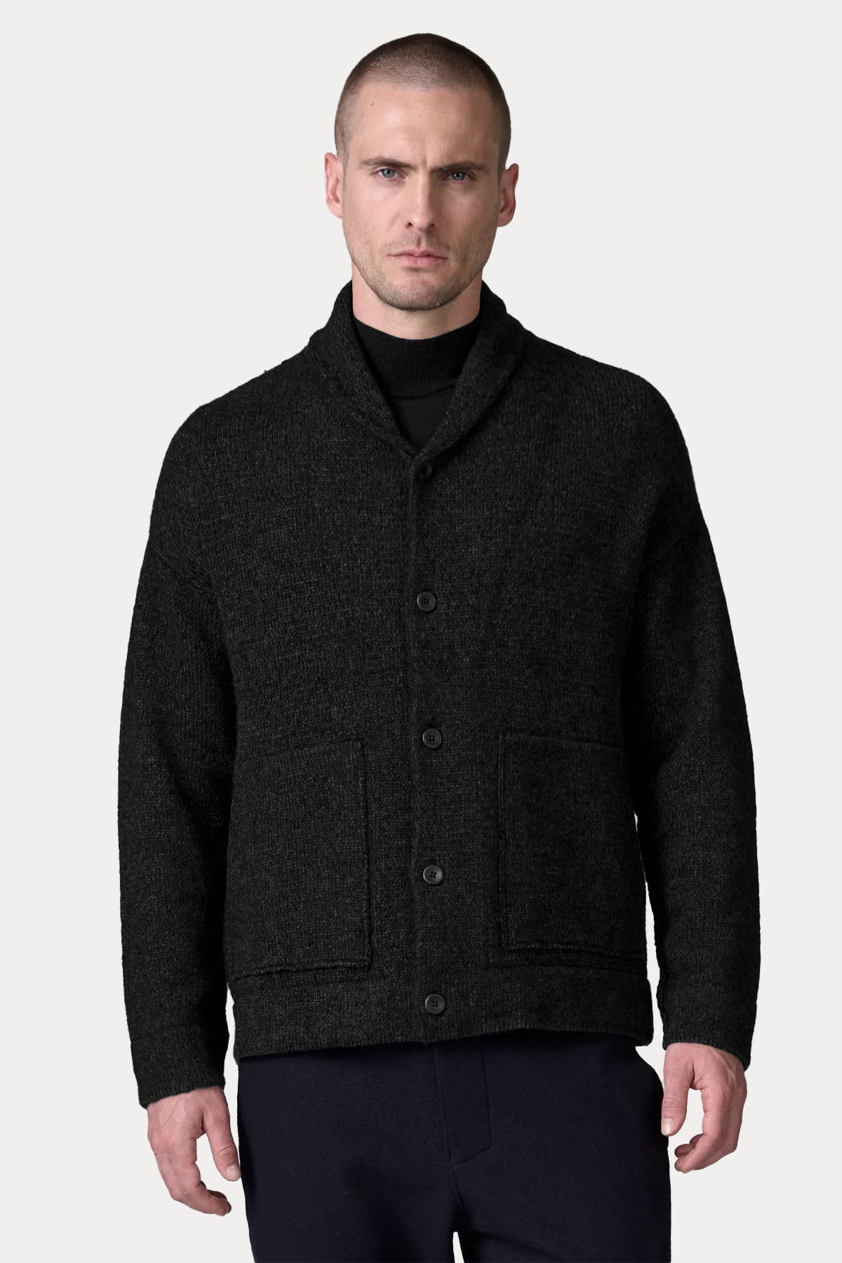 Transit Regular Fit Şal Yaka Örgü Yün Triko Ceket