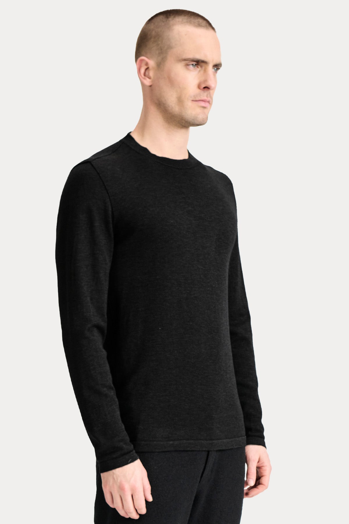 Transit Yuvarlak Yaka İnce Örgü Yün Triko