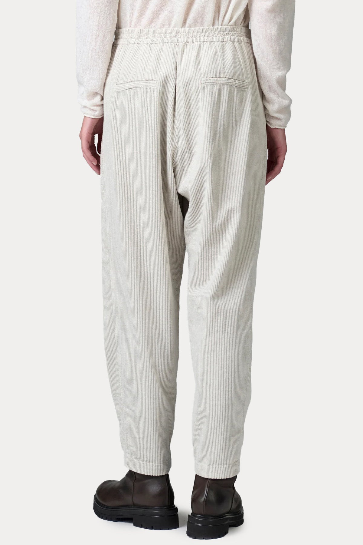 Transit Relaxed Fit Beli Lastikli Fitilli Kadife Pantolon