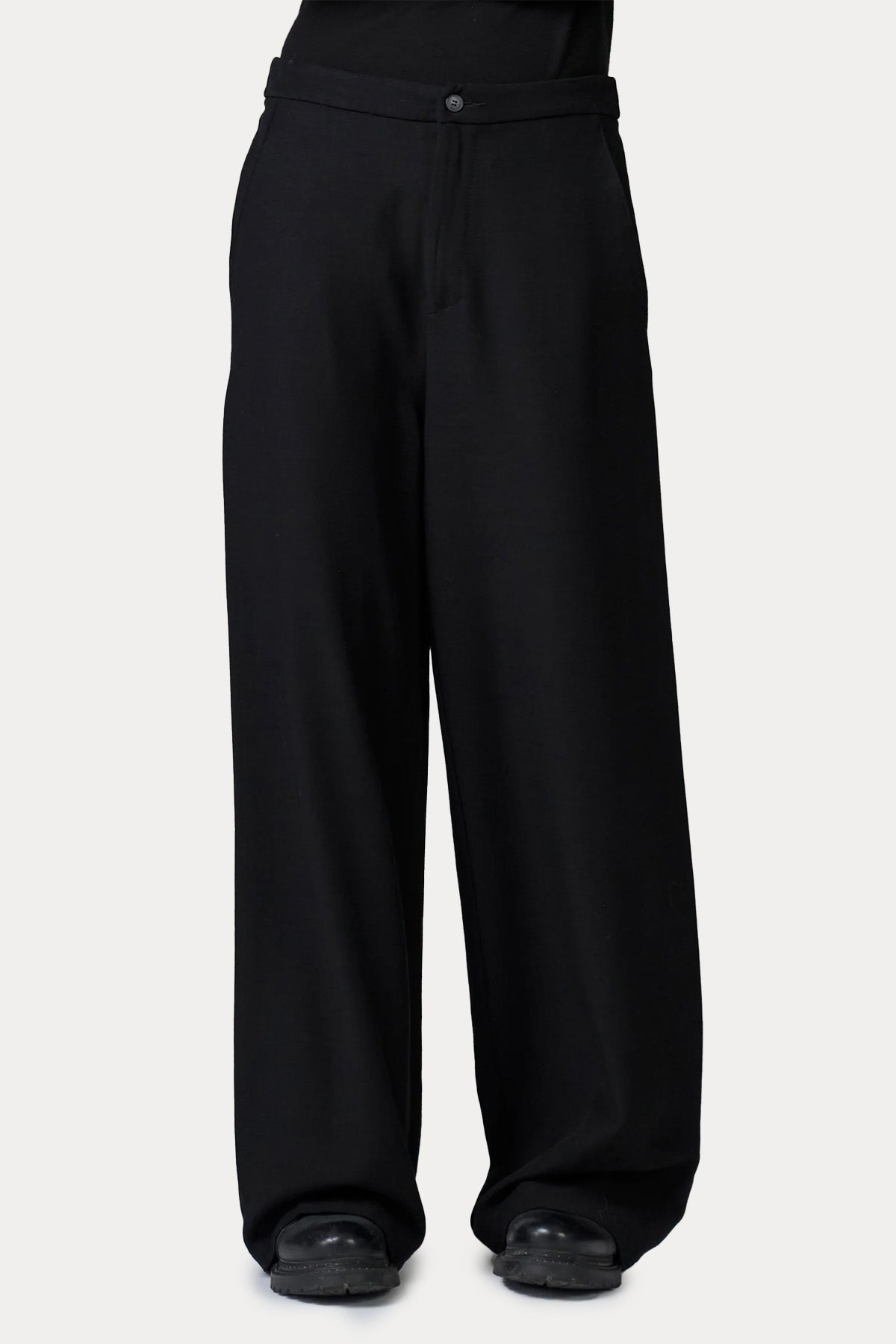 Transit Relaxed Fit Yandan Cepli Yün Palazzo Pantolon