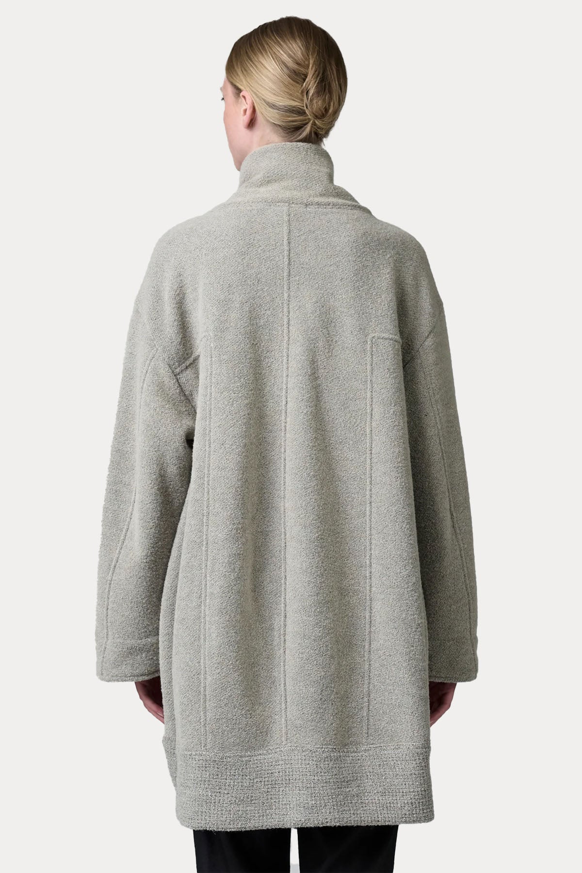 Transit Relaxed Fit Dik Yakalı Örgü Yün Kaban