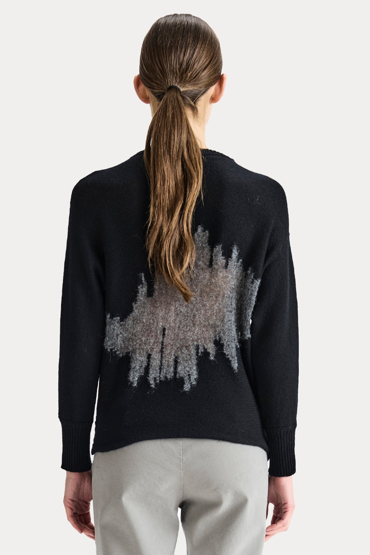 Transit Comfort Fit Geniş Yuvarlak Yaka Örgü Yün Triko