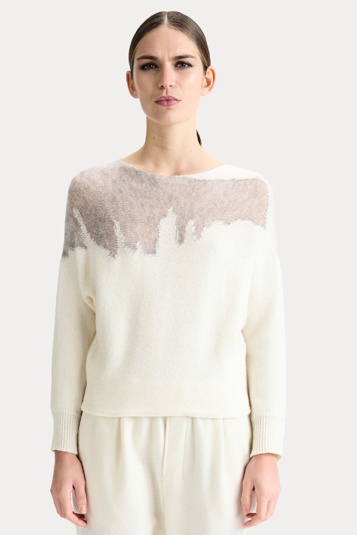 Transit Relaxed Fit Yuvarlak Yaka Örgü Yün Triko