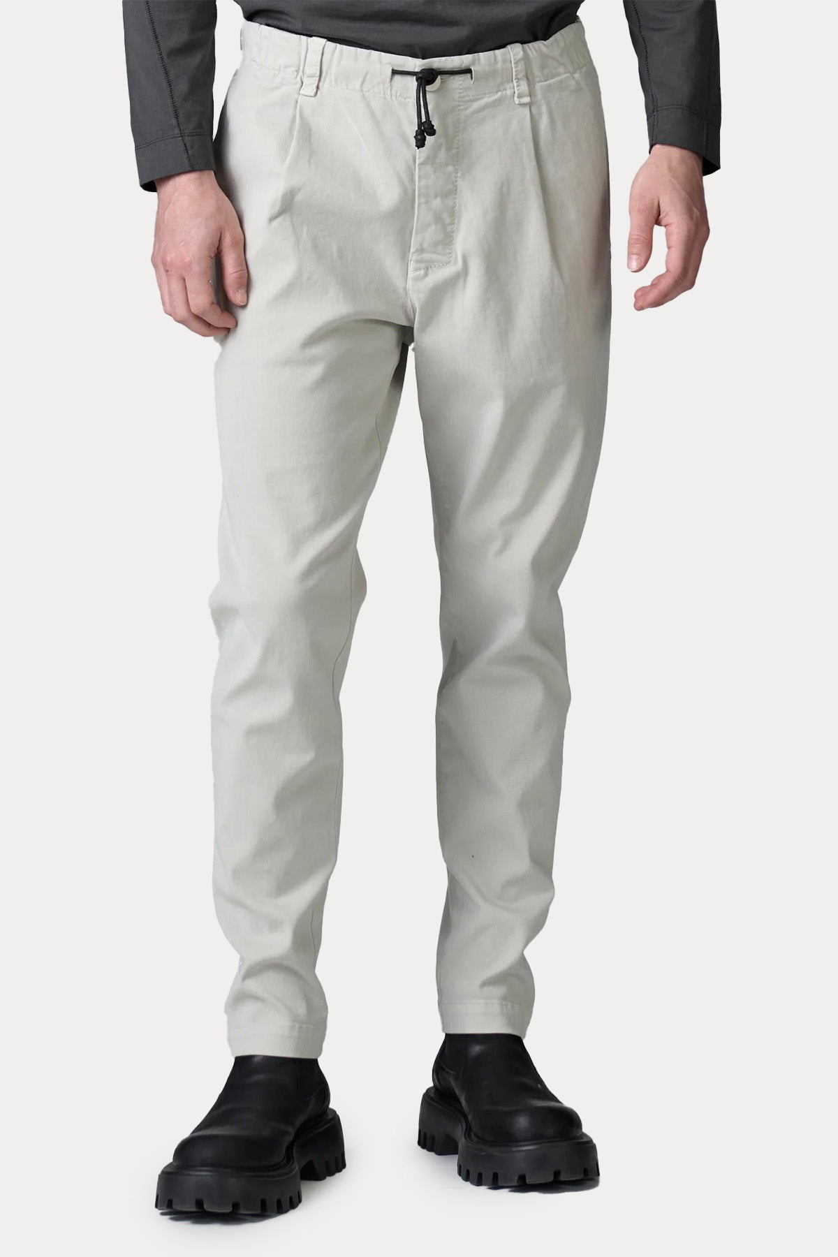 Transit Relaxed Fit Beli Lastikli Tek Pile Streç Pantolon