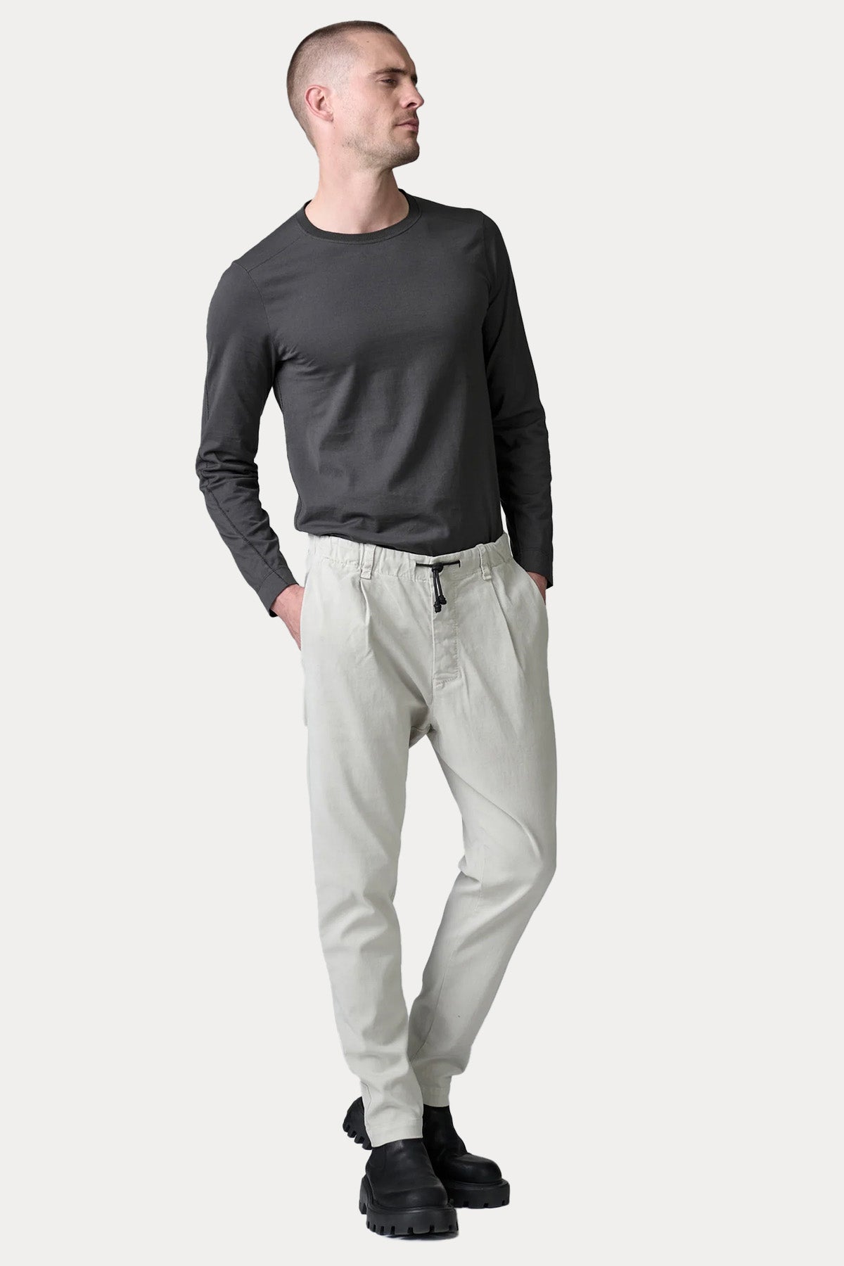 Transit Relaxed Fit Beli Lastikli Tek Pile Streç Pantolon