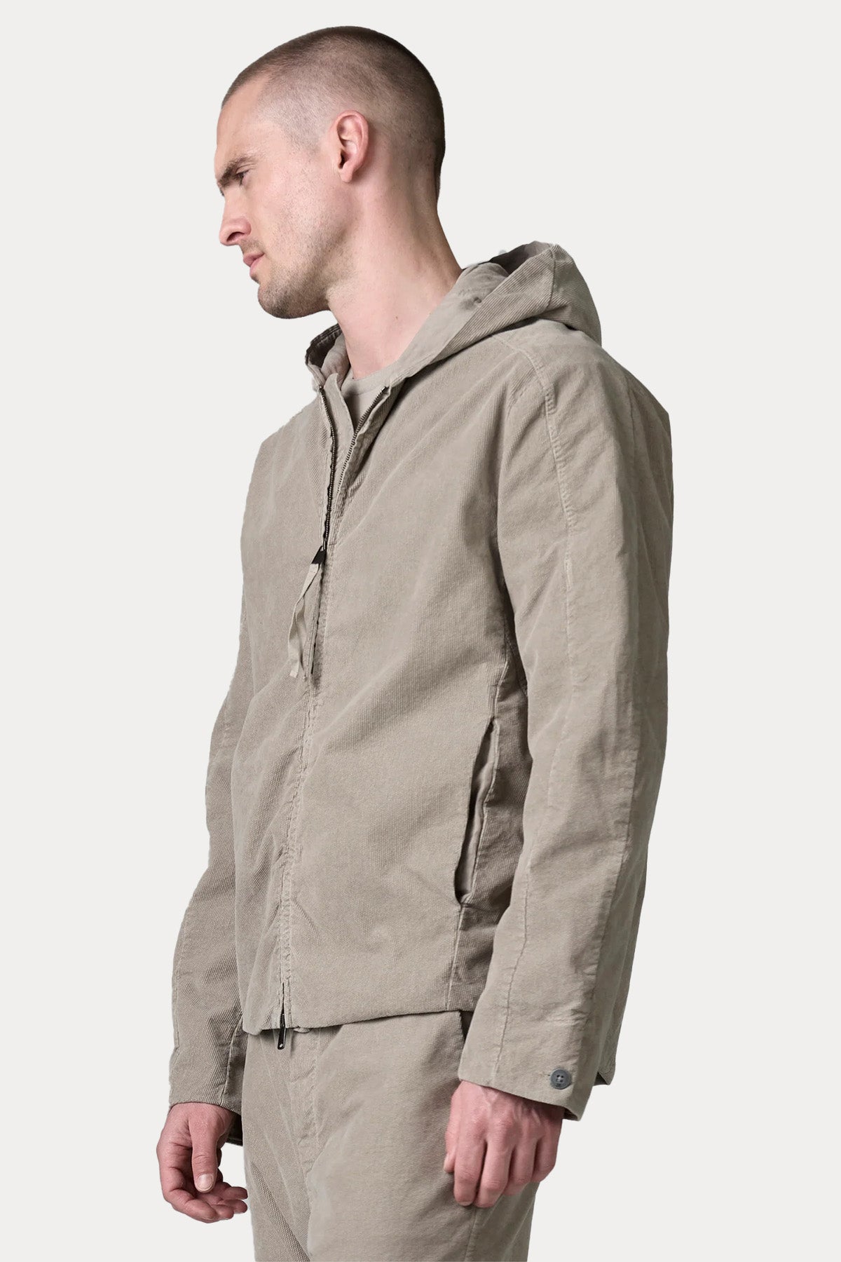 Transit Regular Fit Kapüşonlu Kadife Ceket