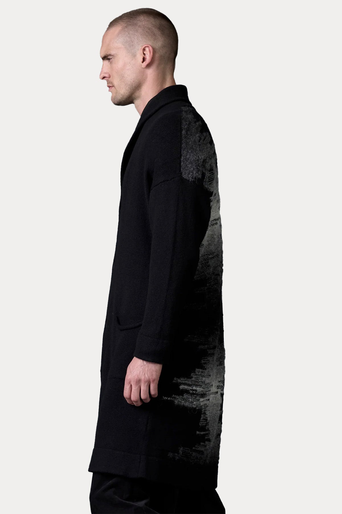 Transit Comfort Fit Örgü Yün Uzun Ceket