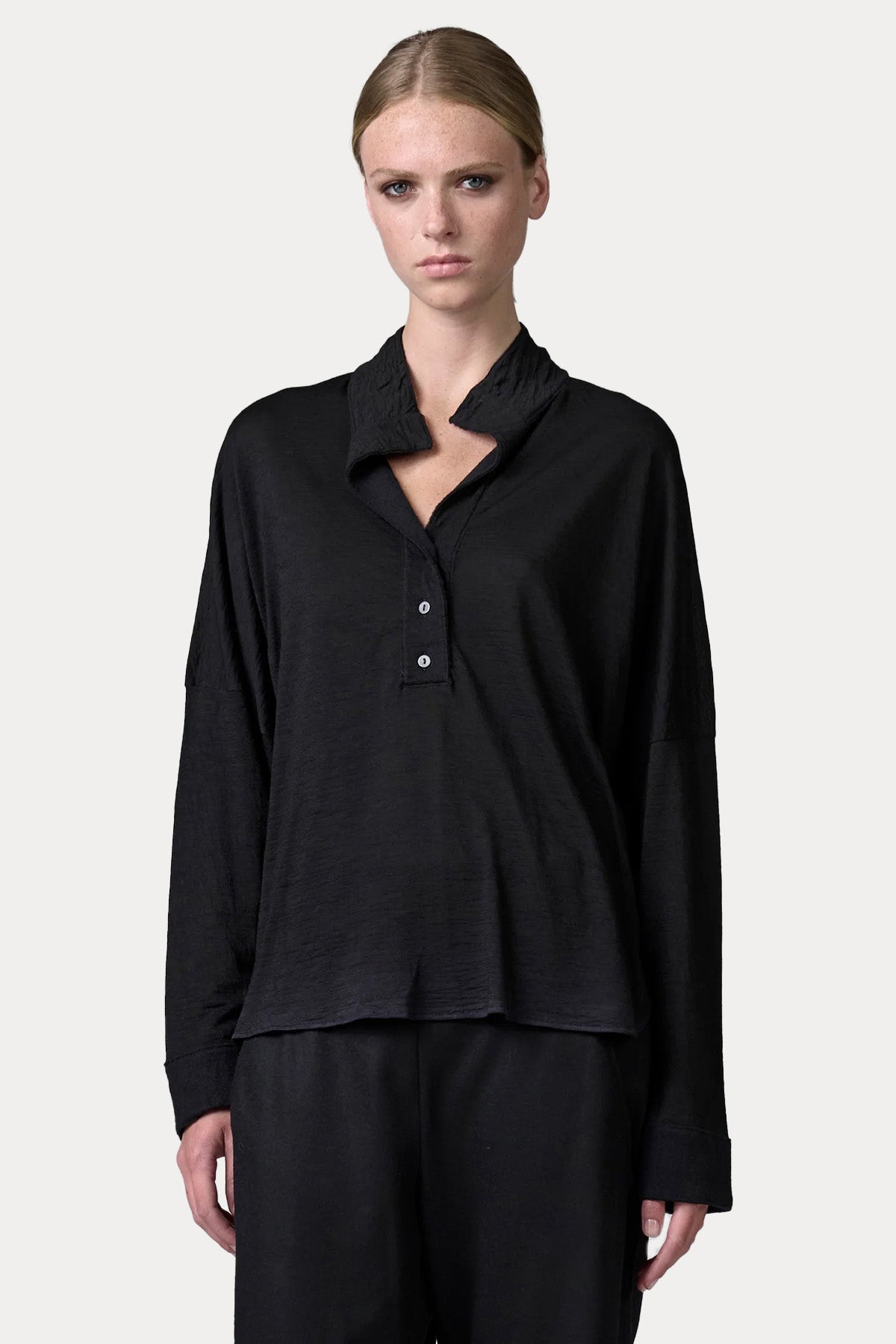 Transit Relaxed Fit Polo Yaka İnce Örgü Yün Triko