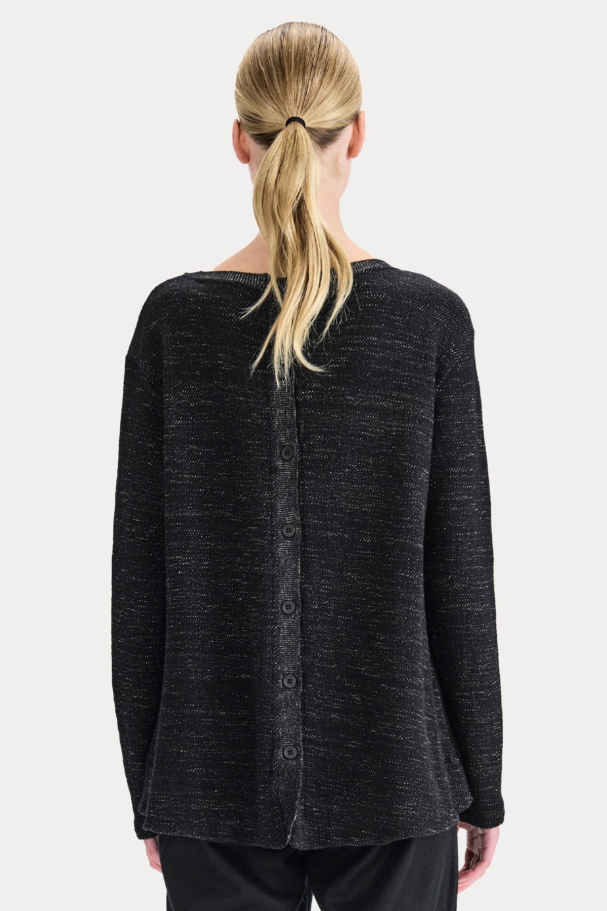 Transit Relaxed Fit Sırttan Düğmeli Örgü Yün Triko