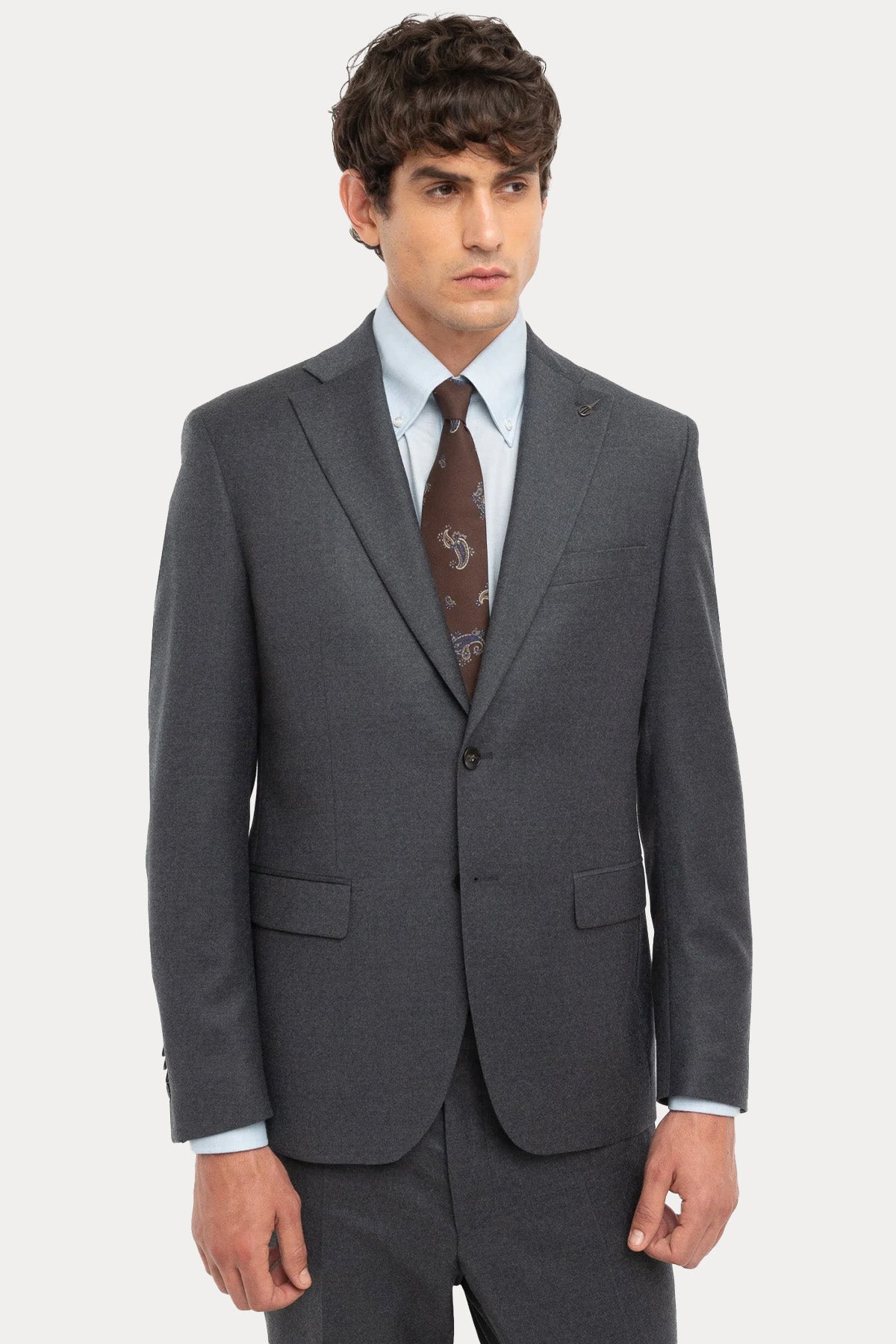 Paoloni Slim Fit Yün Takım Elbise